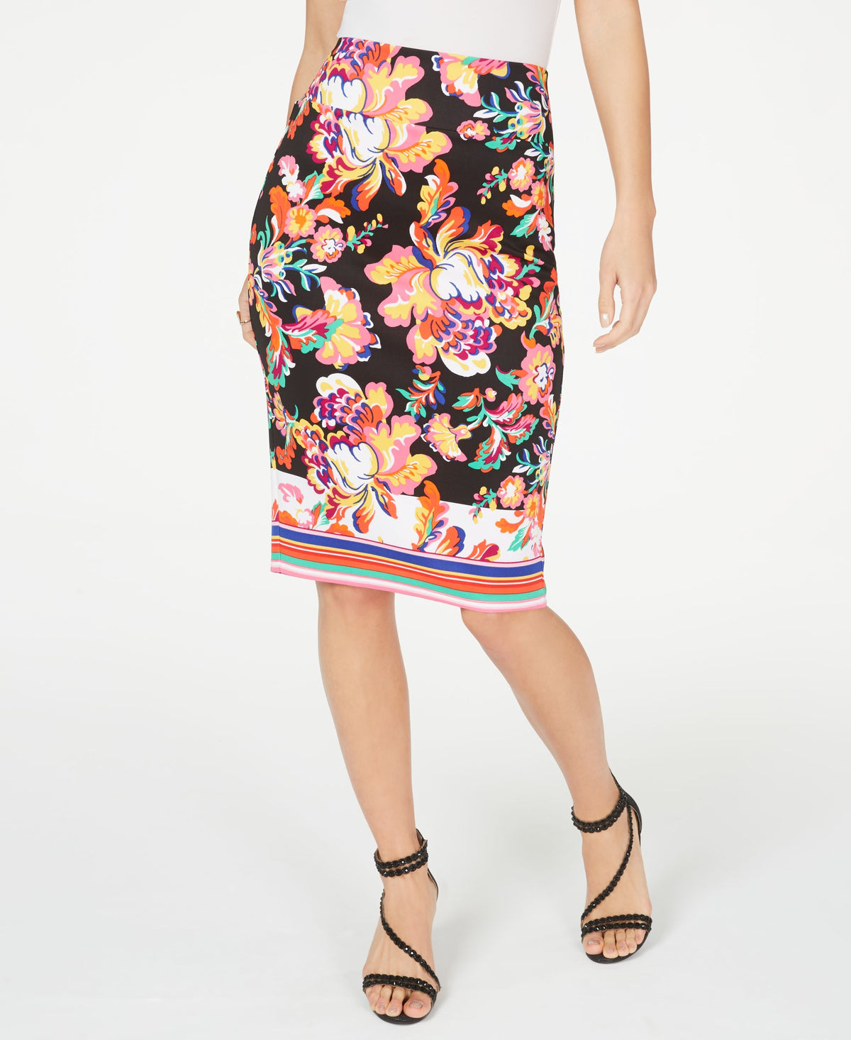 Zipper Pencil Scuba Skirt