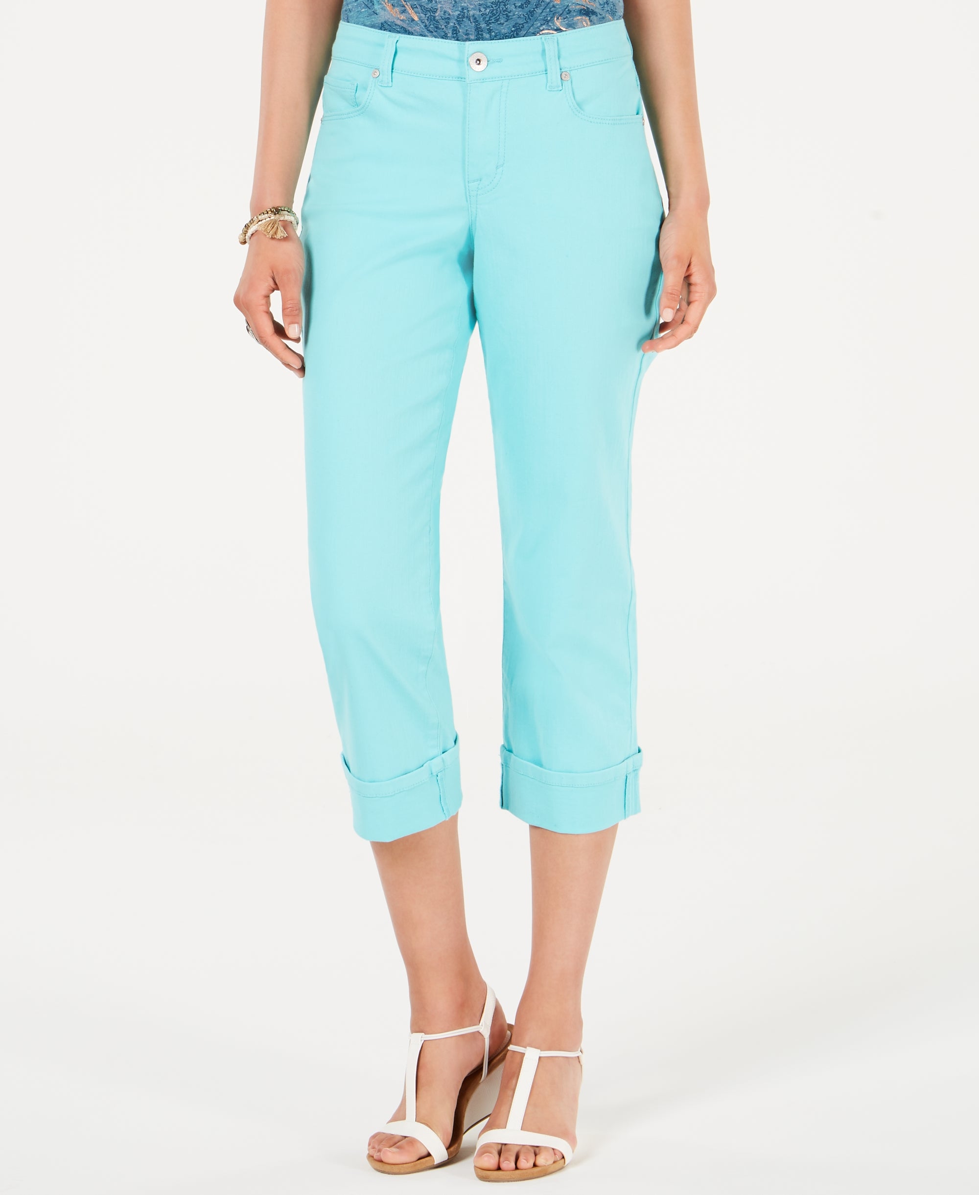 Curvy Cuffed Capri Jeans
