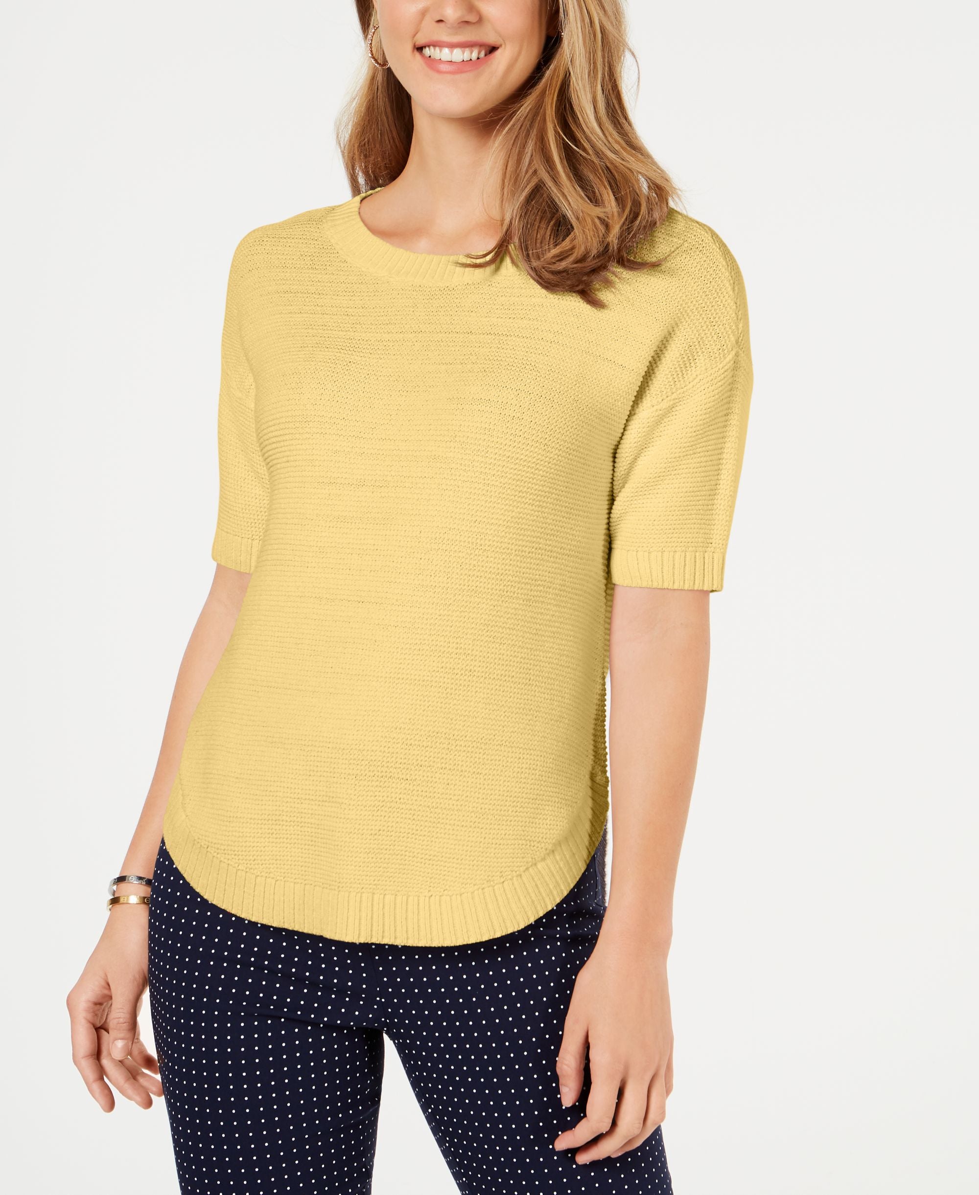 Charter Club Cotton Short Sleeve Sweater