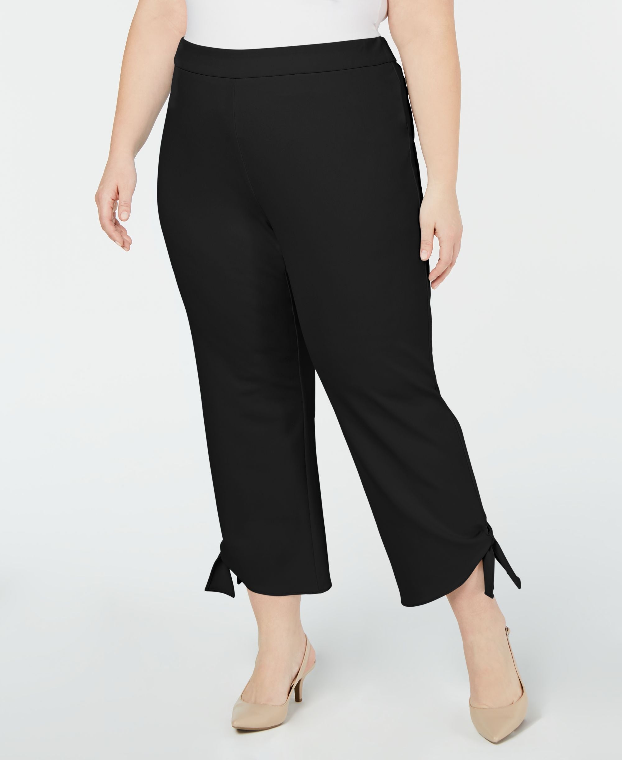 Alfani Plus Size Side Tie Ankle Pants