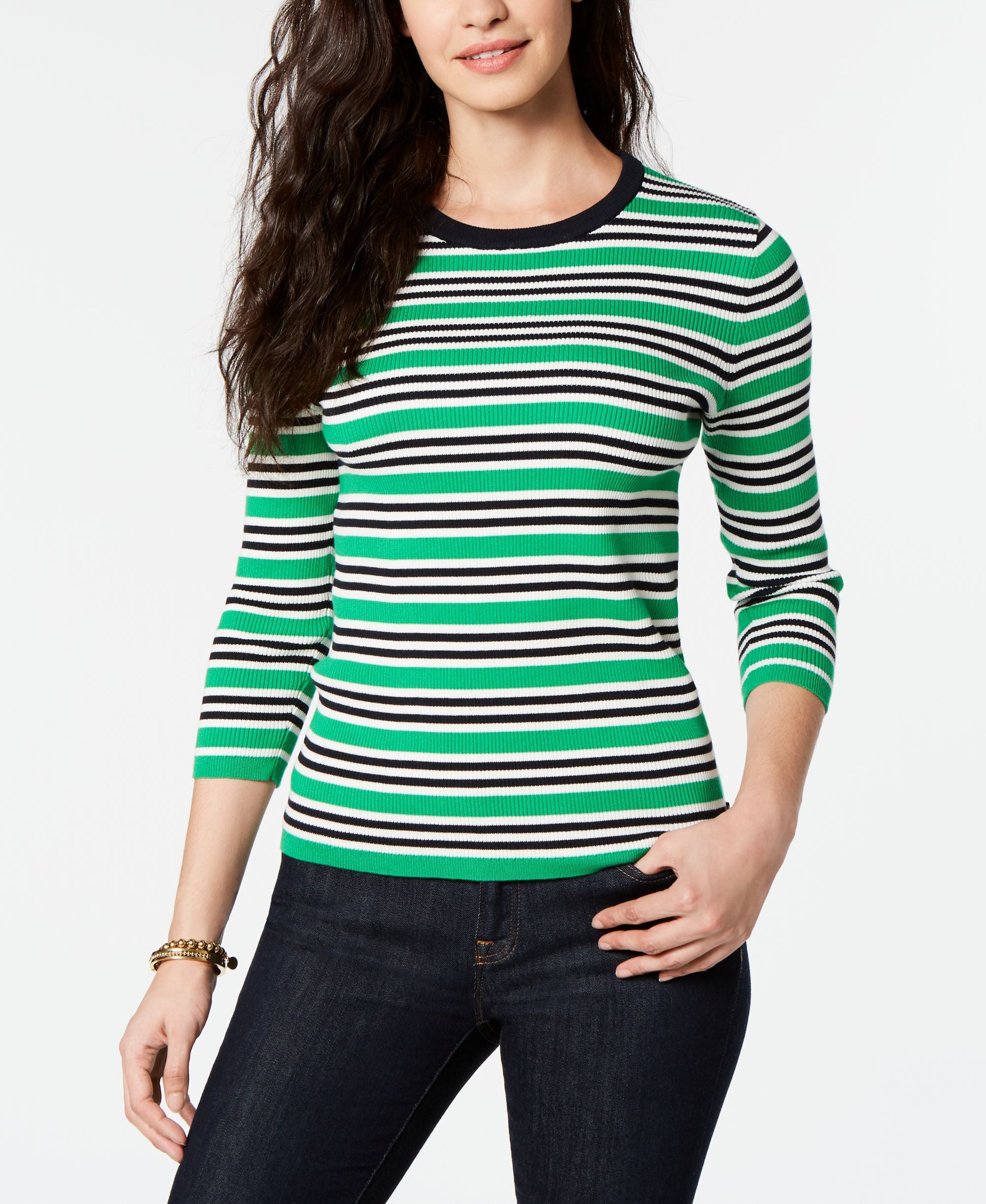 Tommy Hilfiger Cotton Striped Ribbed Sweater
