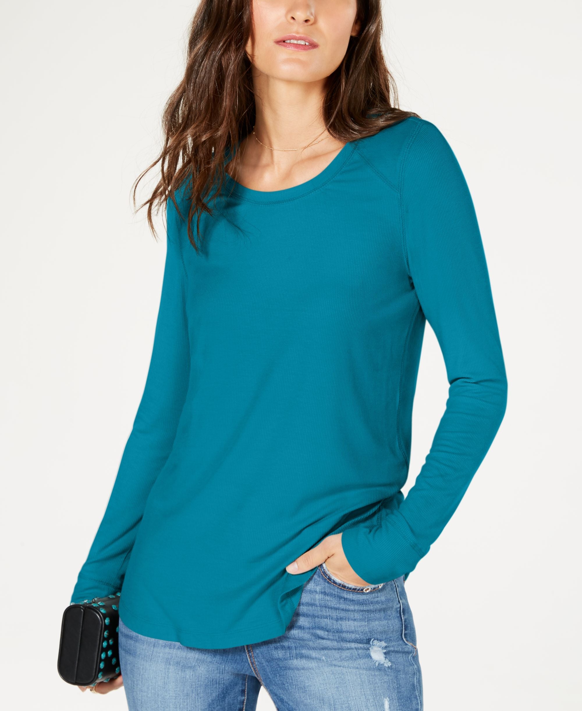 INC Ribbed Long-Sleeve T-Shirt