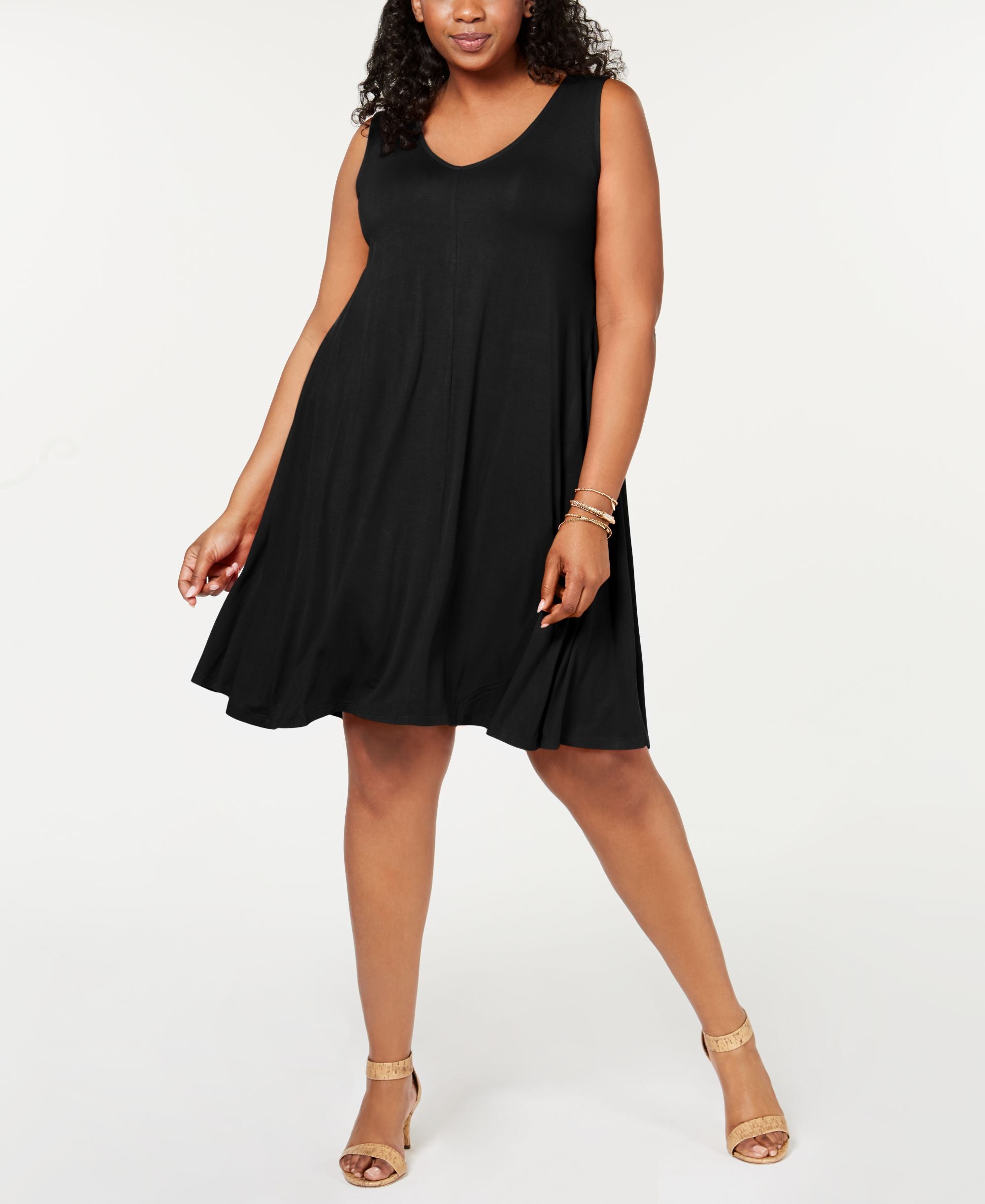 Style & Co Plus Size Solid Crisscross Back Dress