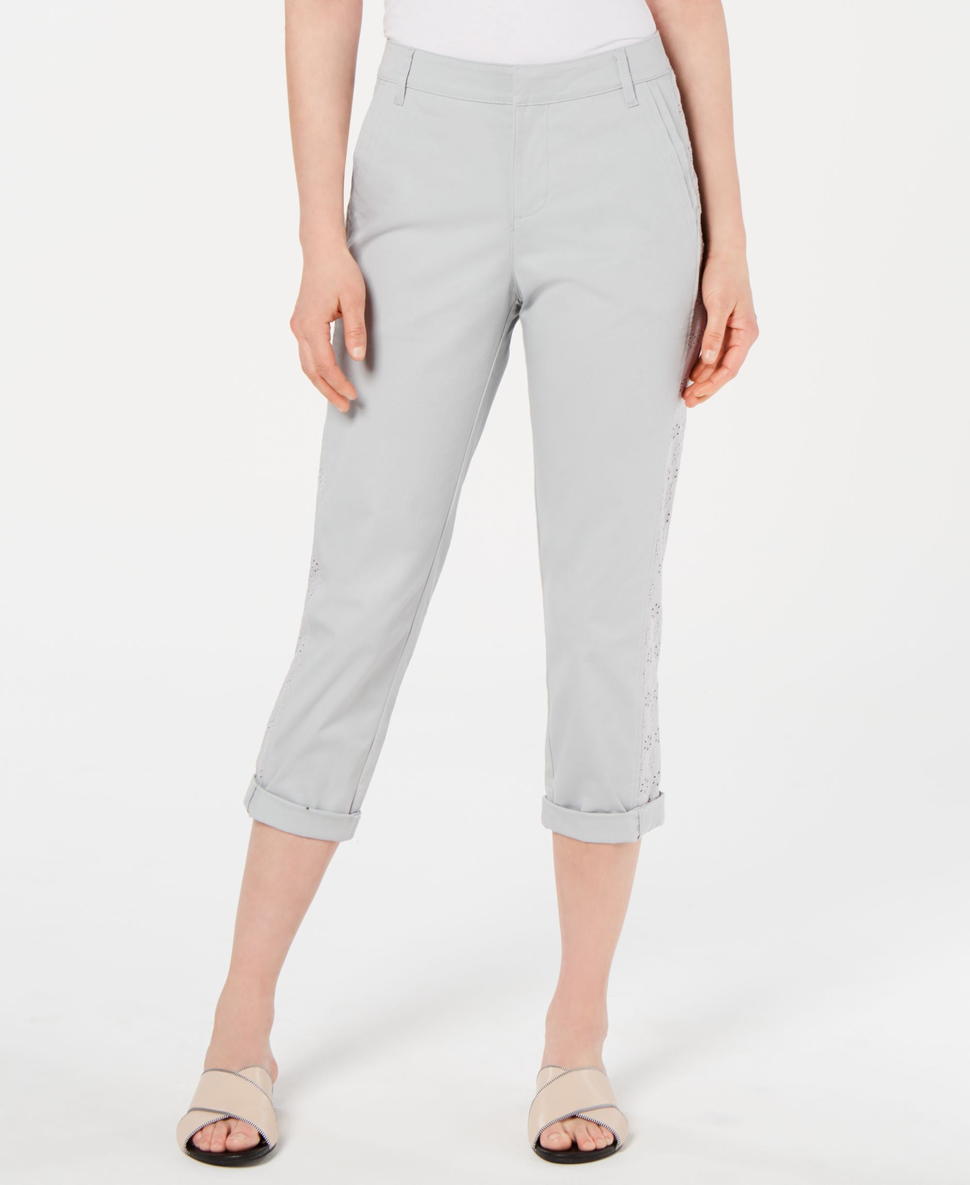 Style & Co Eyelet Trim Capri Pants