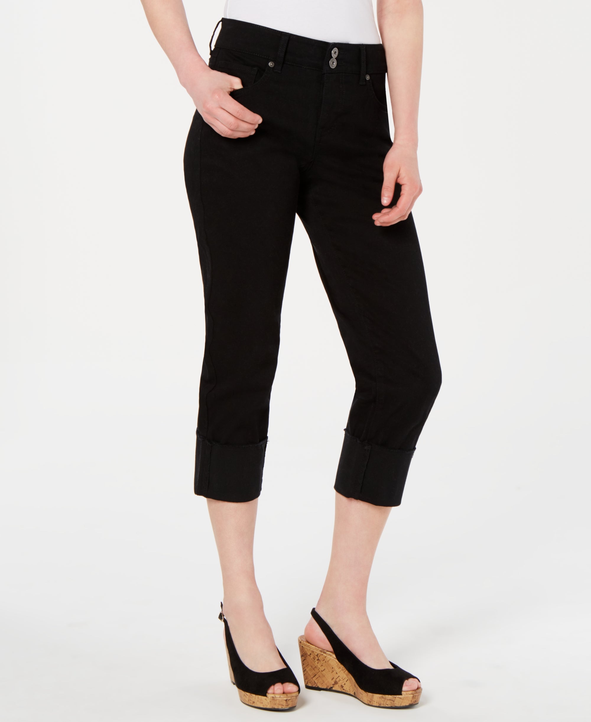 Women's High Cuffed Capri Jeans