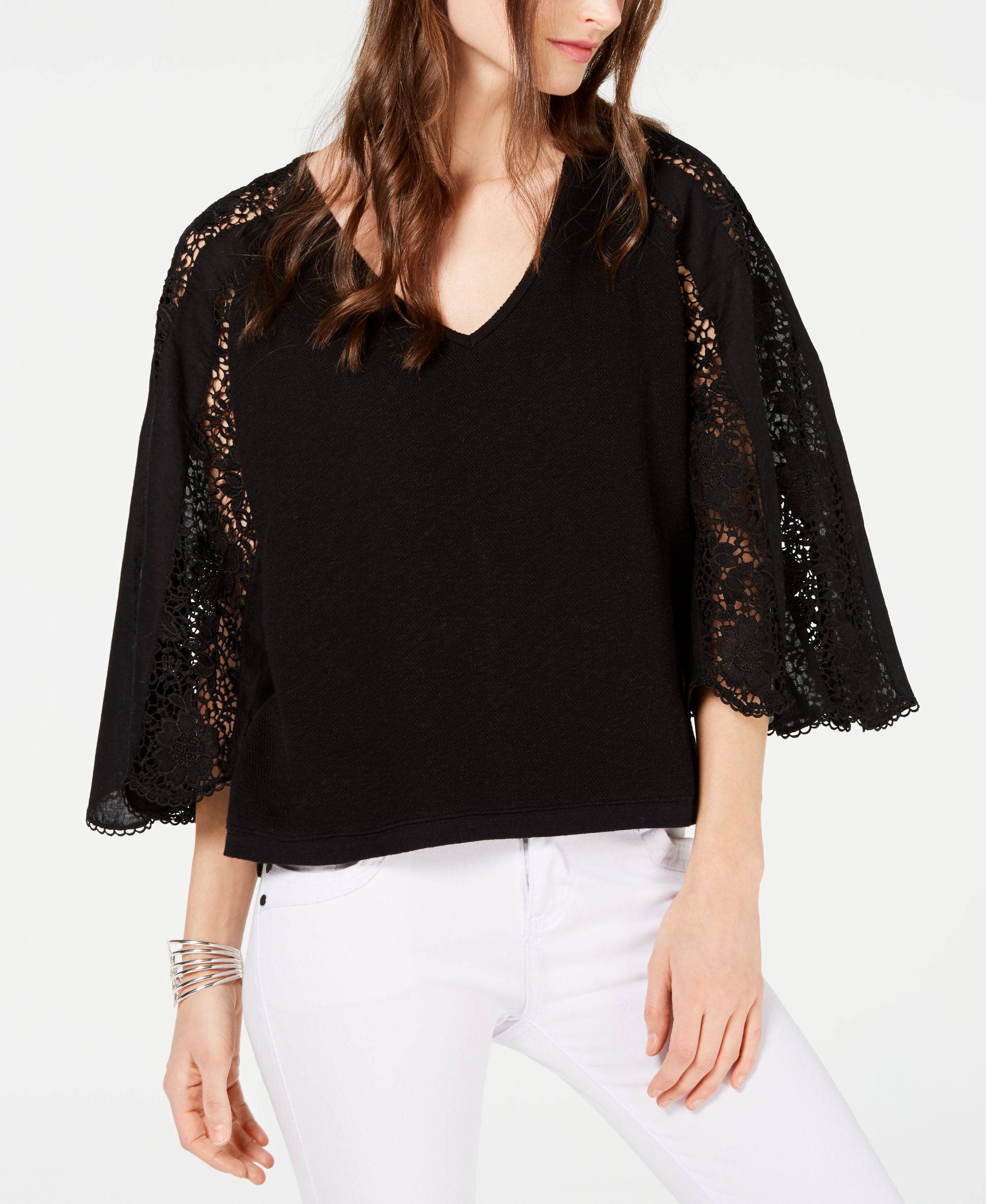 Lace Sleeve Sweater