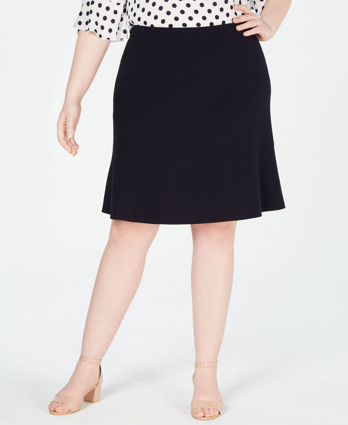 Bar III Plus Size Bi Stretch Ruffled Skirt