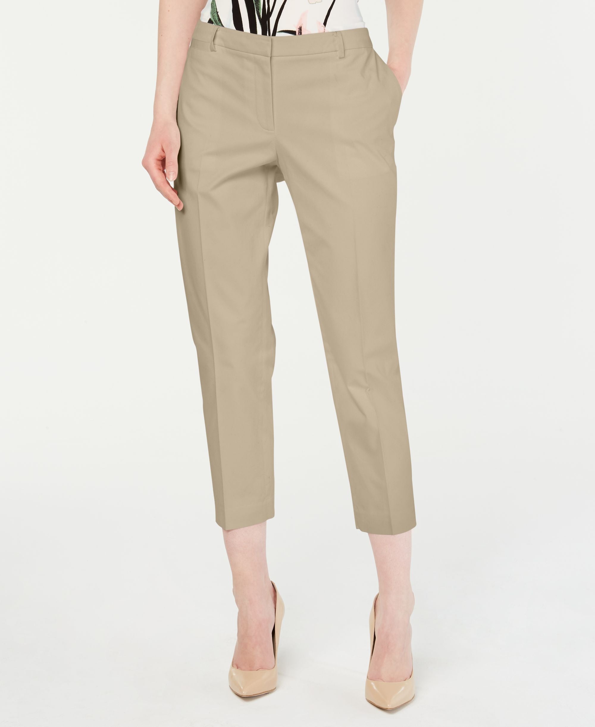 Cropped Straight-Leg Pants