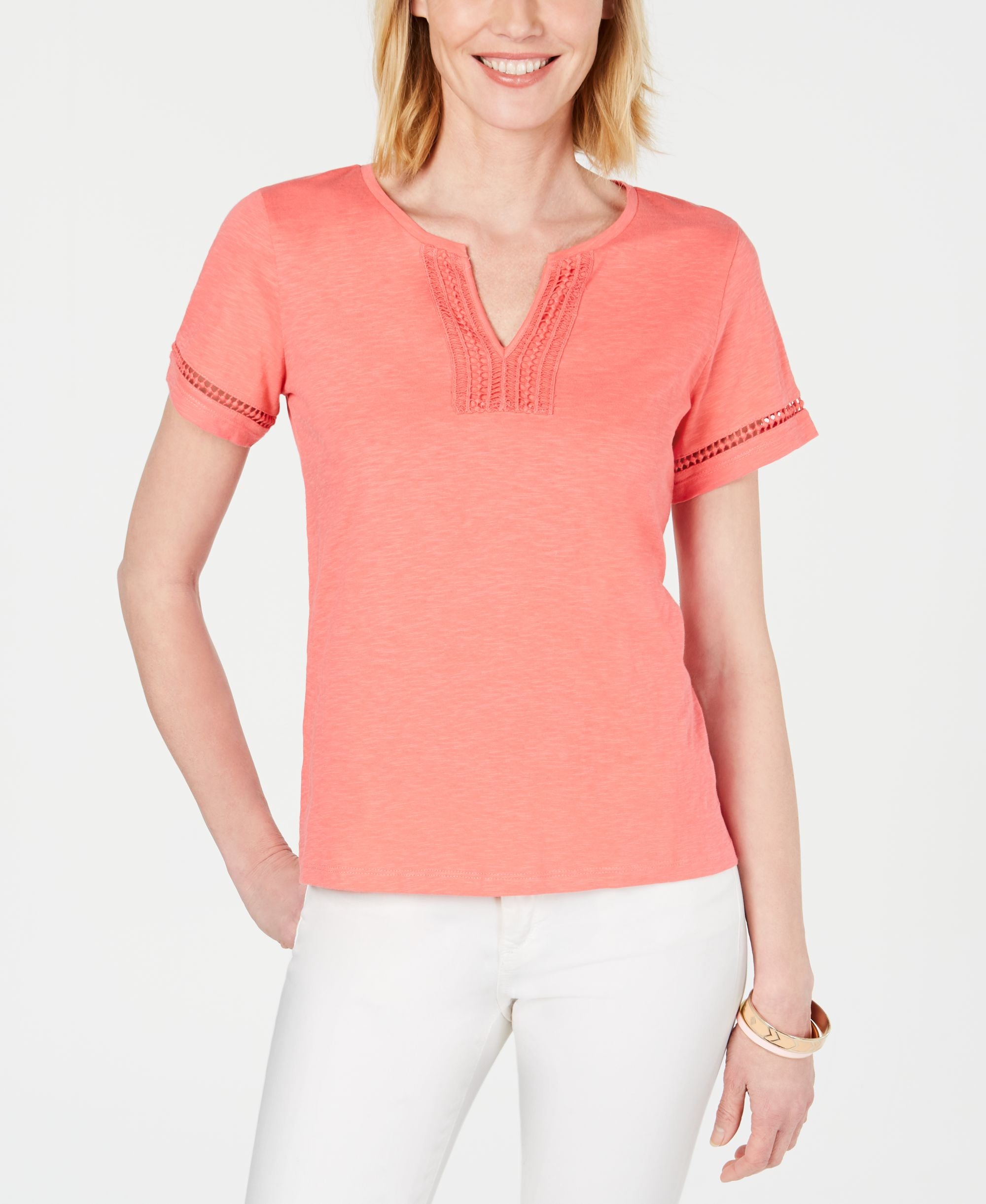 Split-Neck Cotton Top