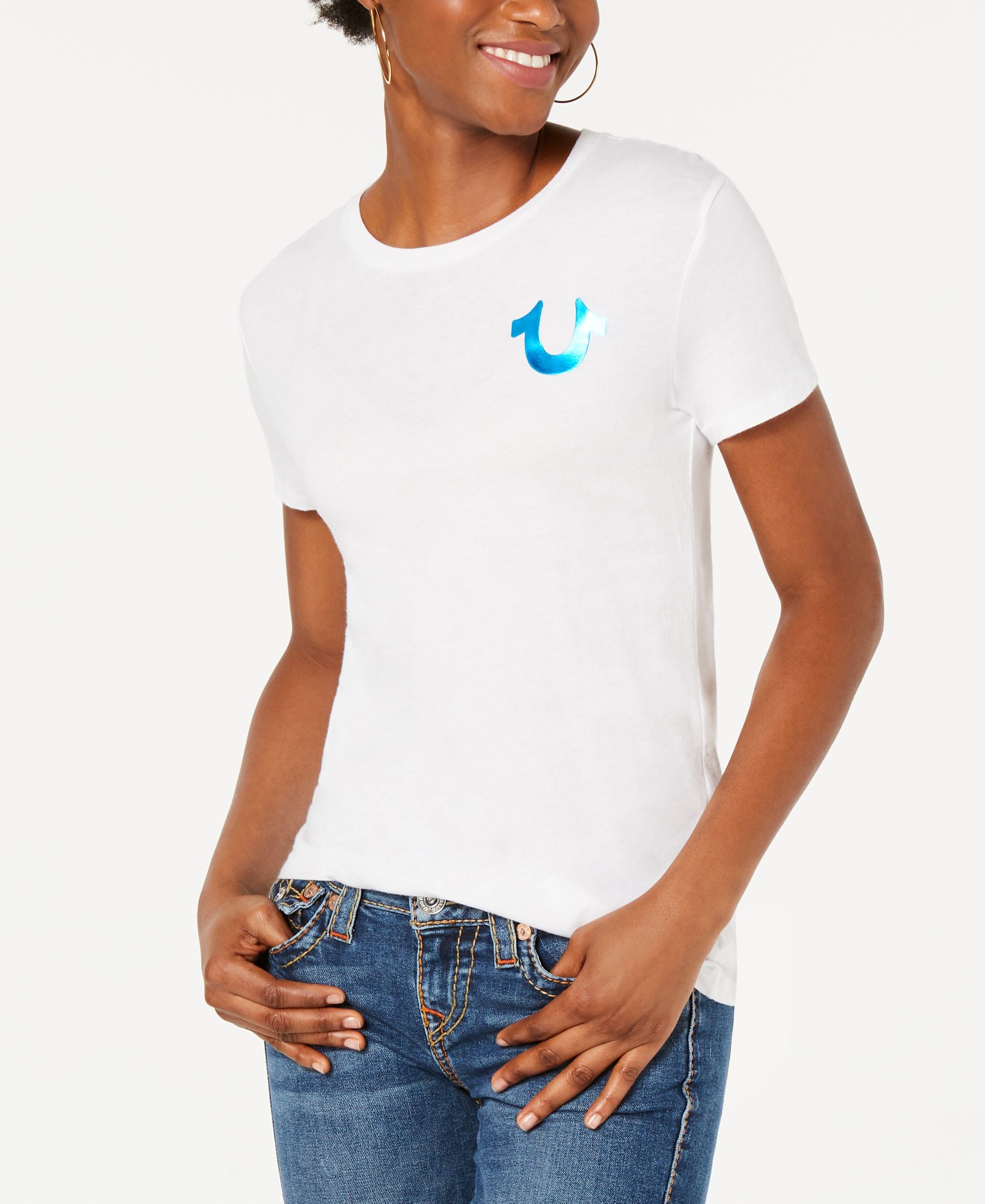 True Religion Metallic Puffed Graphic T-Shirt