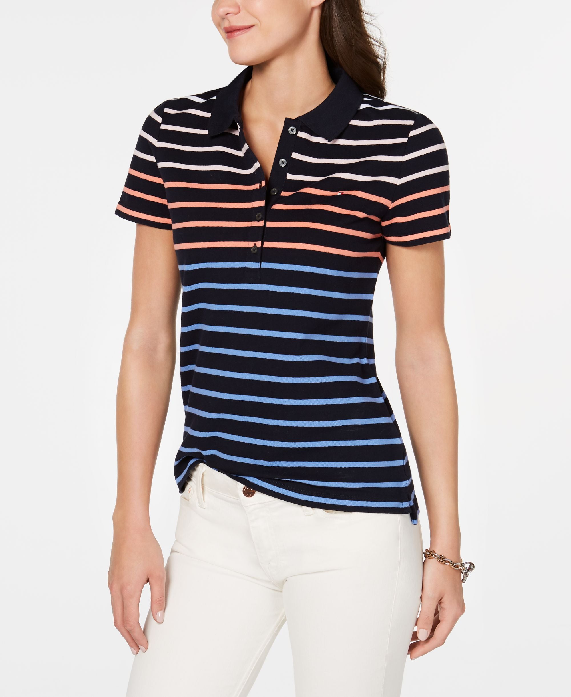 Tommy Hilfiger Tabby Striped Polo Top