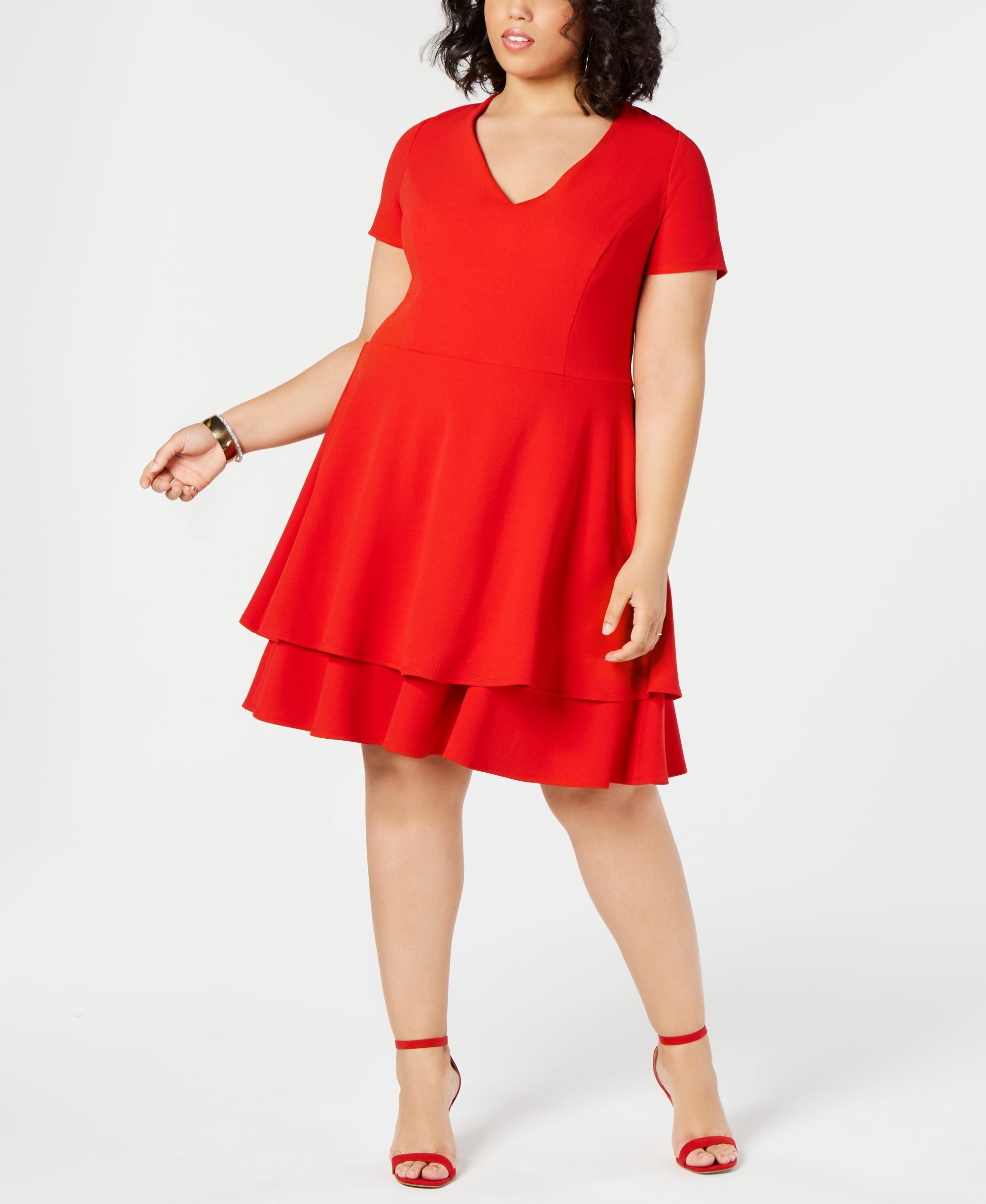 Trendy Plus Size Bow-Back Fit & Flare Dress