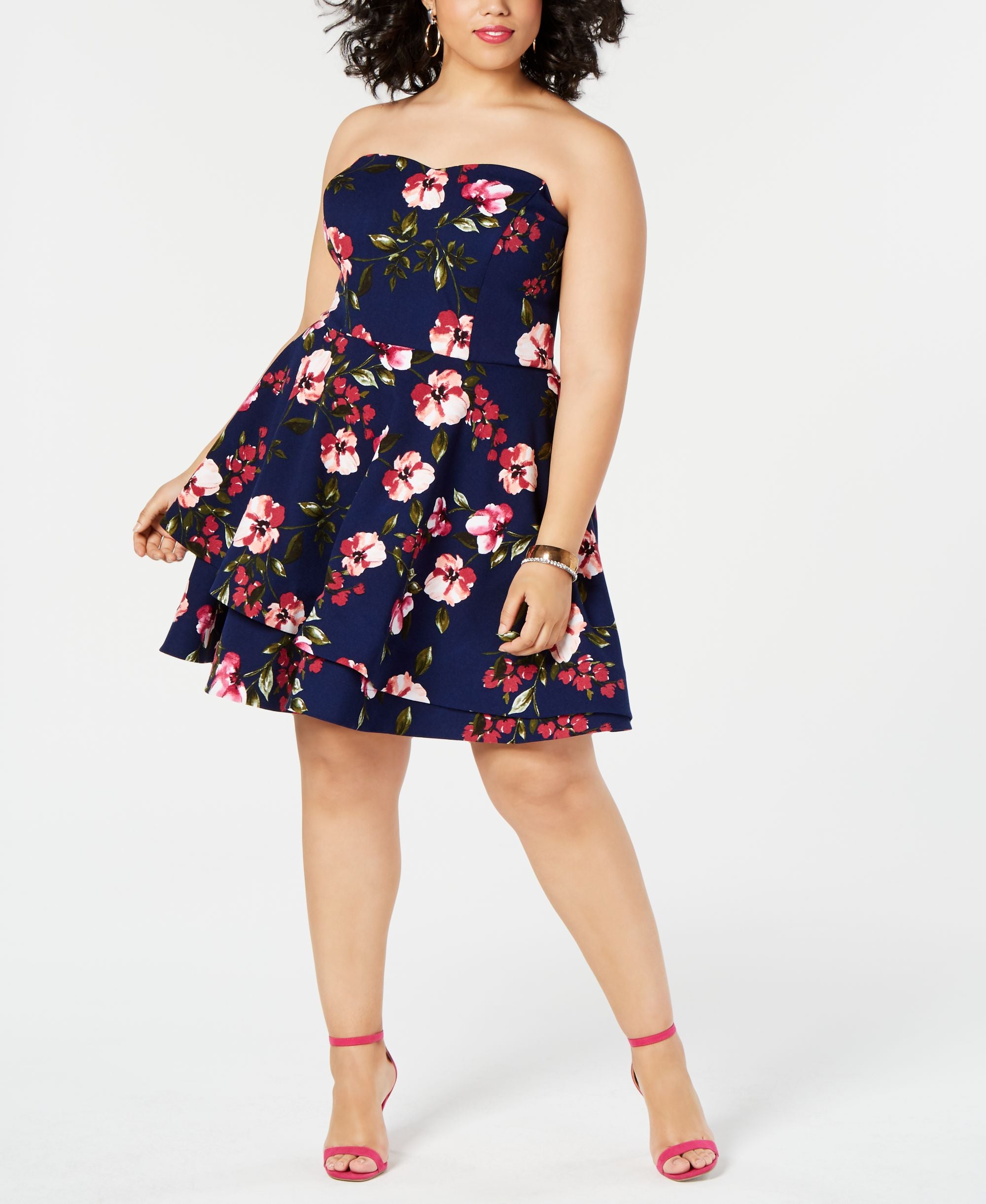 Trendy Plus Size Strapless Fit & Flare Dress