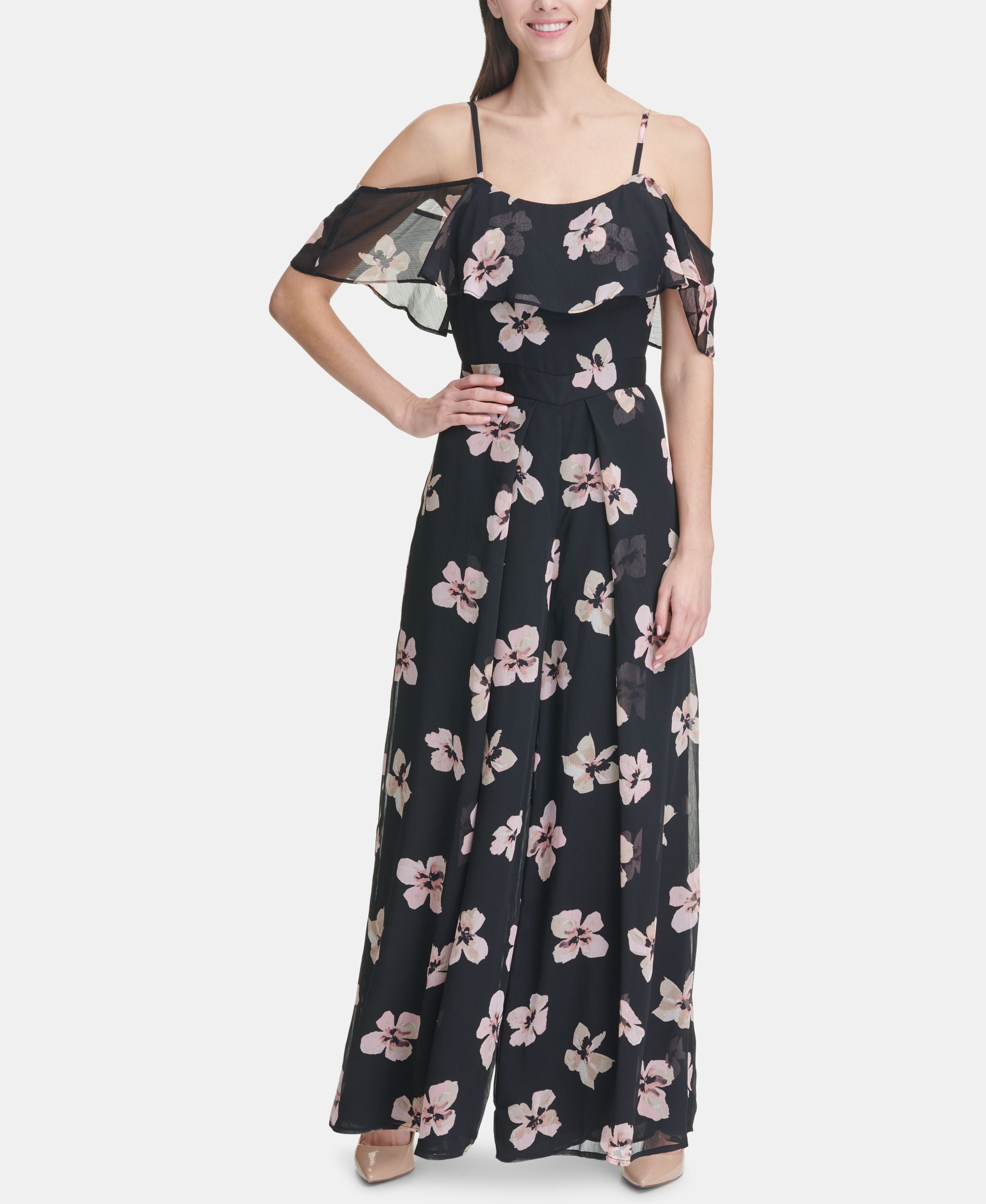 Tommy Hilfiger Petite Floral Chiffon Jumpsuit