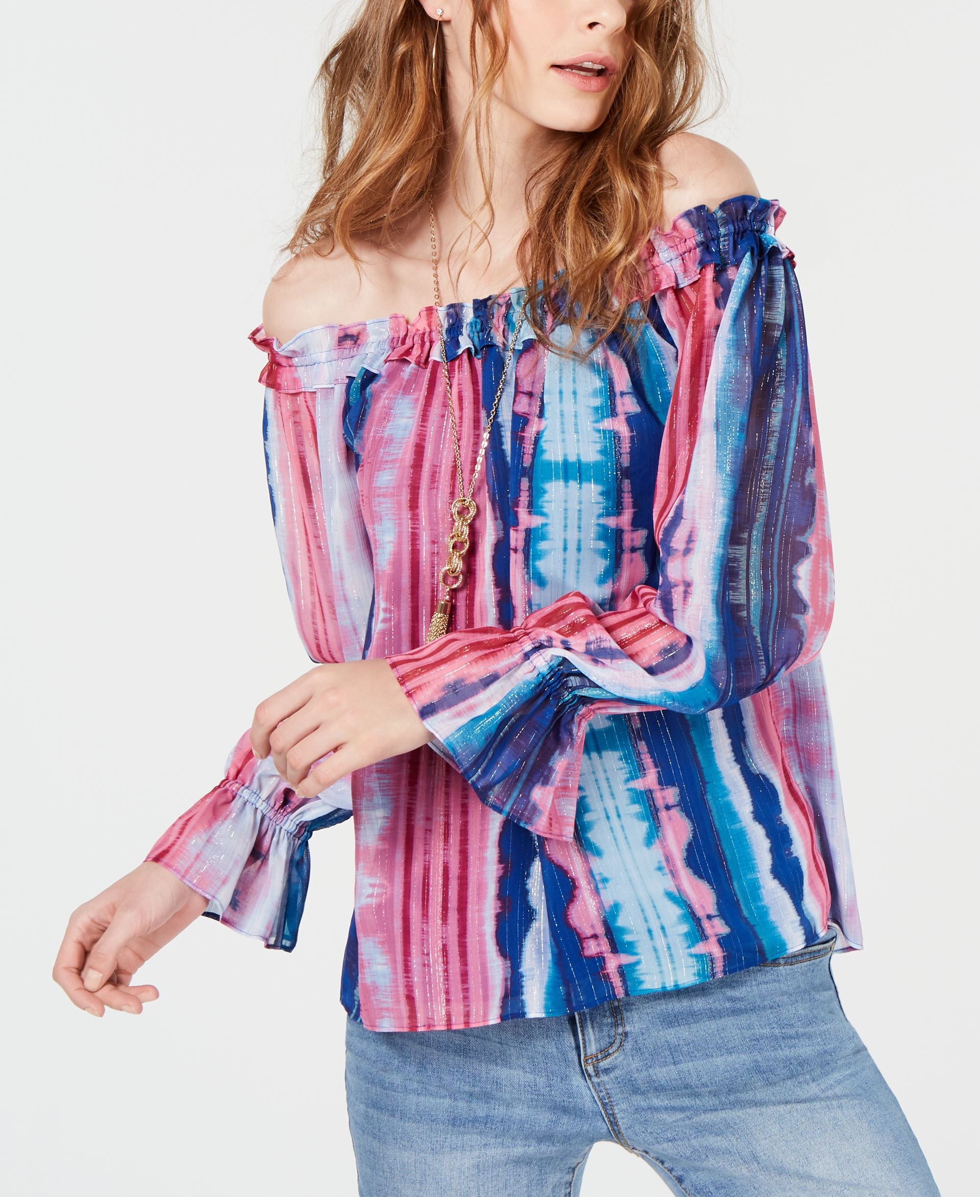 Tie Dyed Off The Shoulder Top