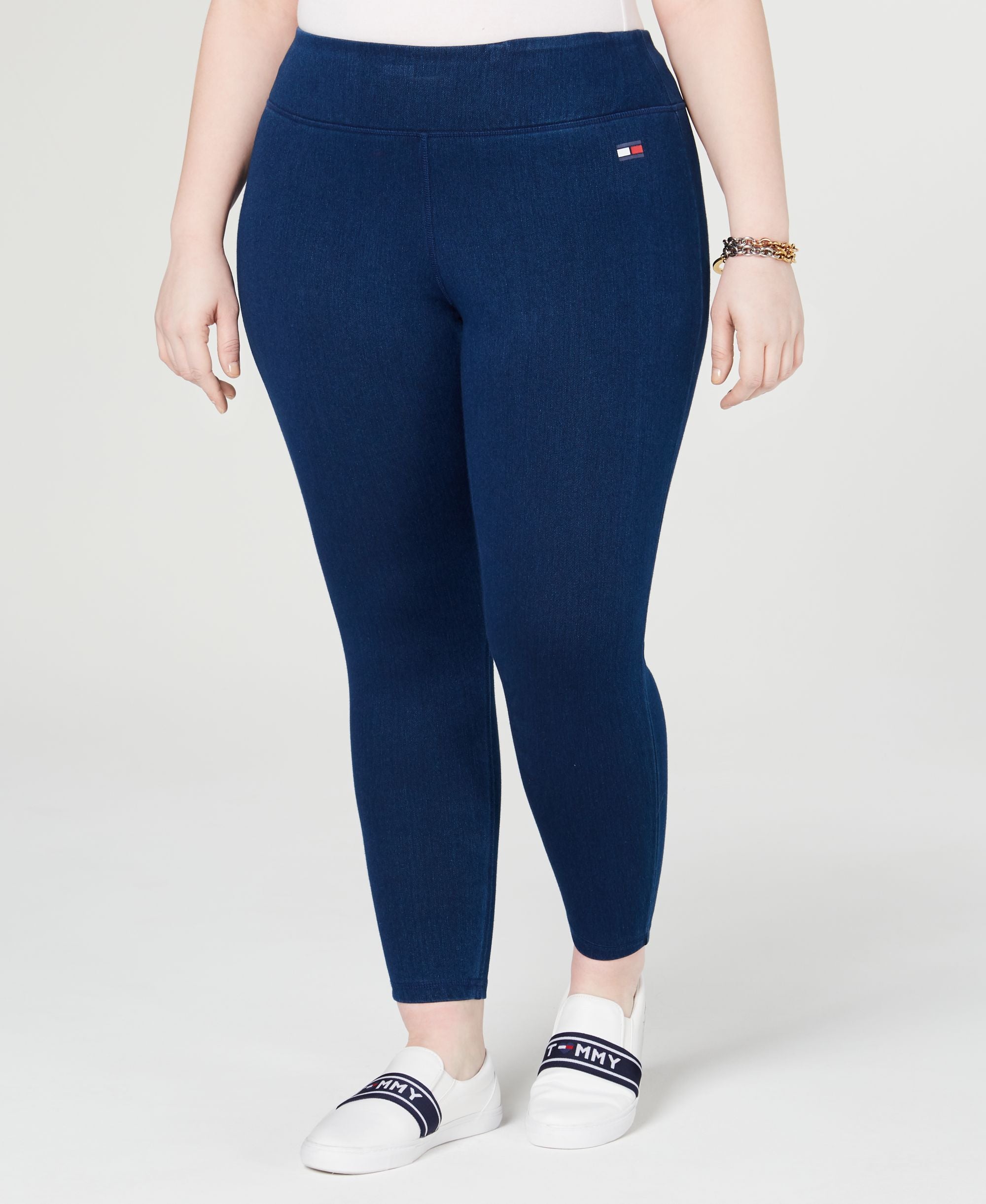 Tommy Hilfiger Plus Size High Rise Pull On Jean Leggings