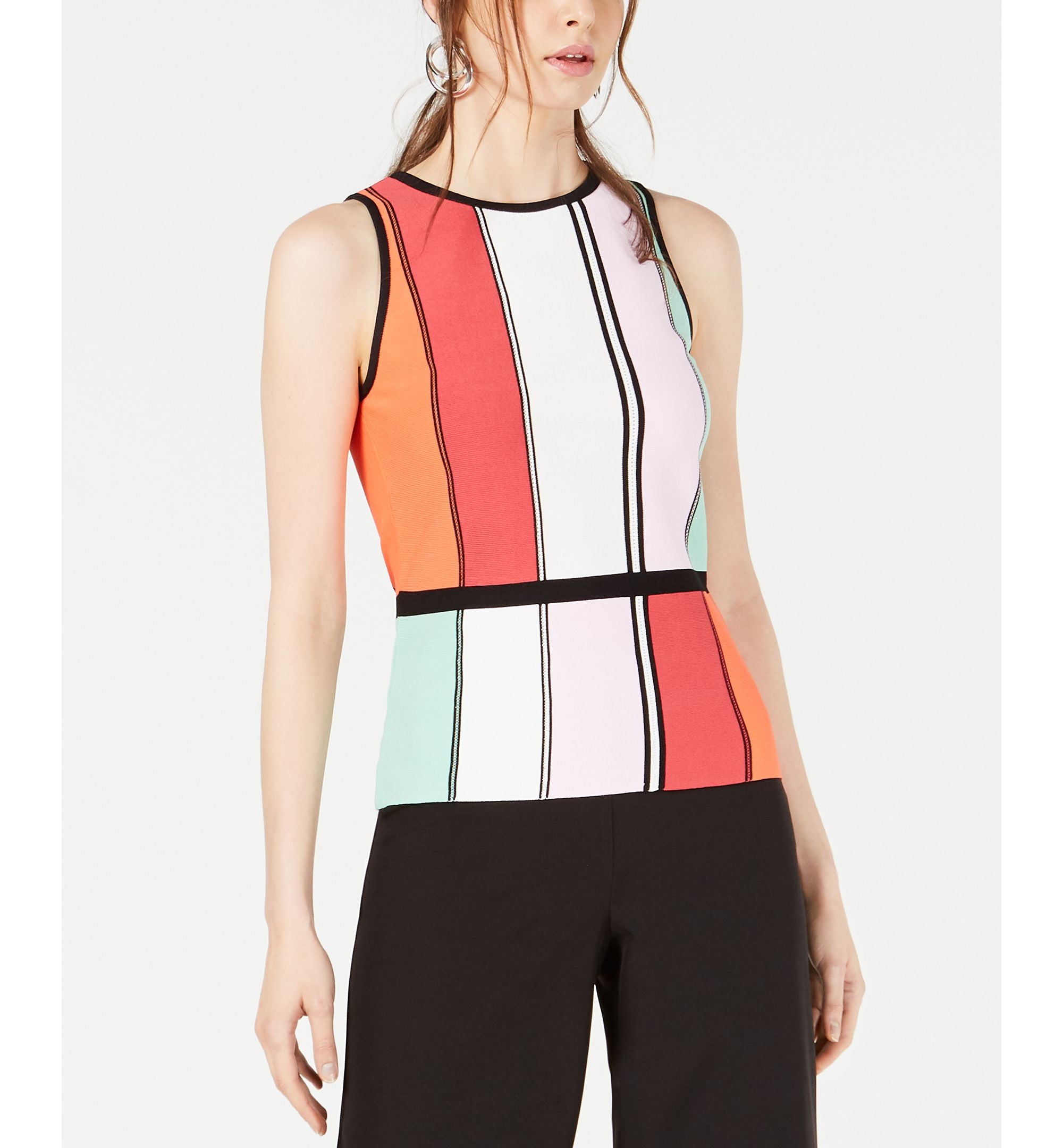 Bar III Colorblocked Sleeveless Sweater