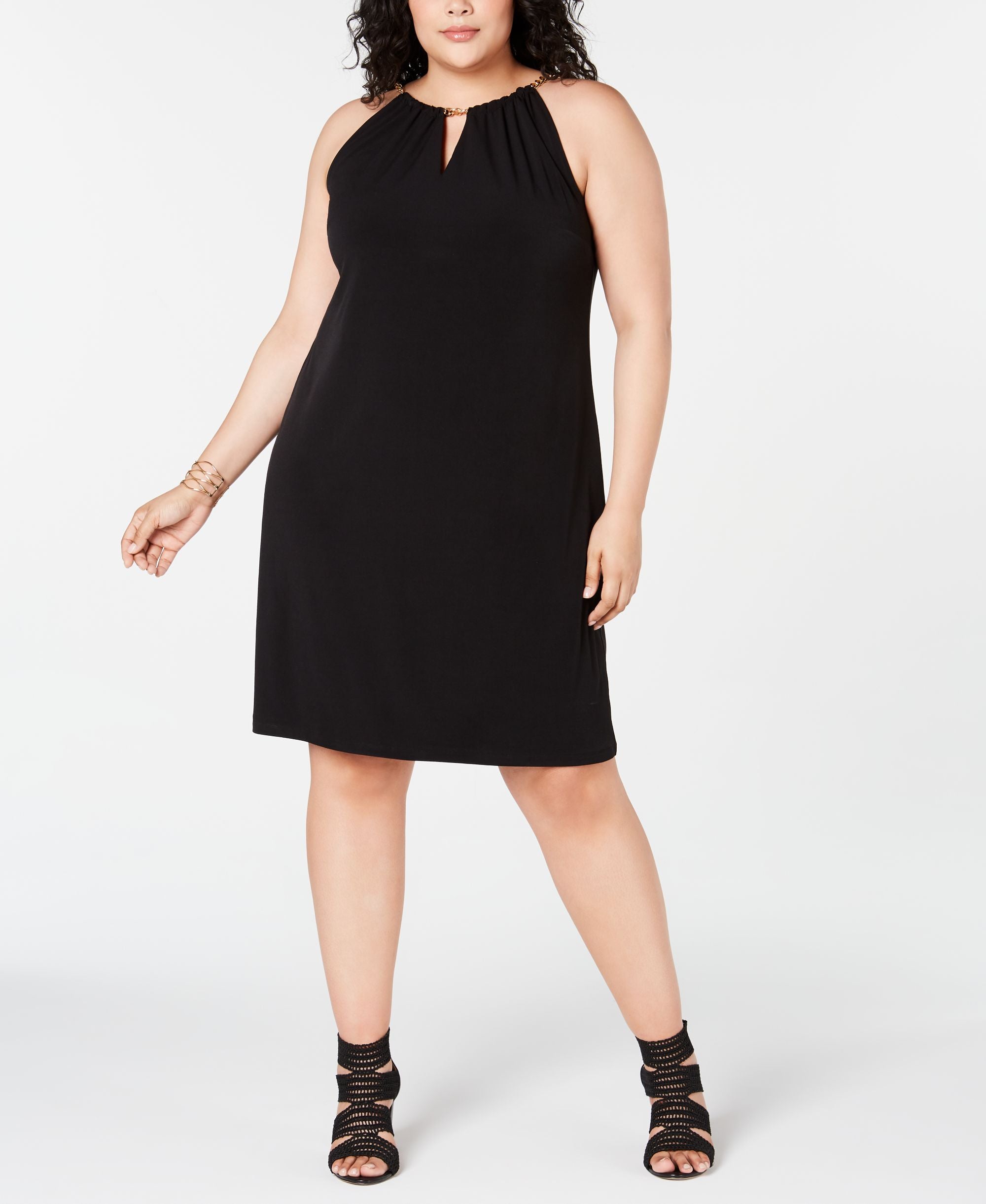 Plus Size Halter Chain Sheath Dress