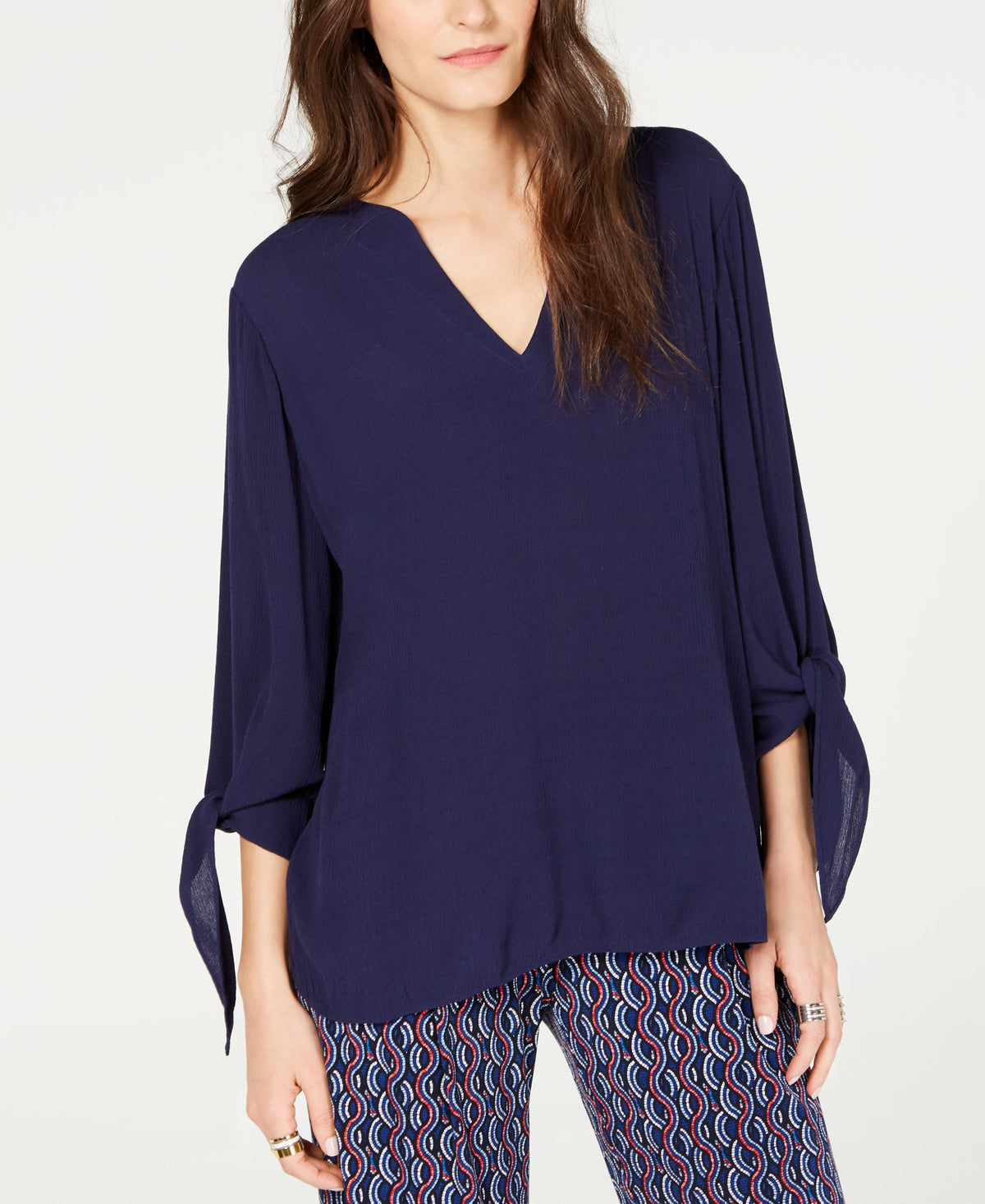 Michael Michael Kors V Neck Tie Sleeve Top Sizes