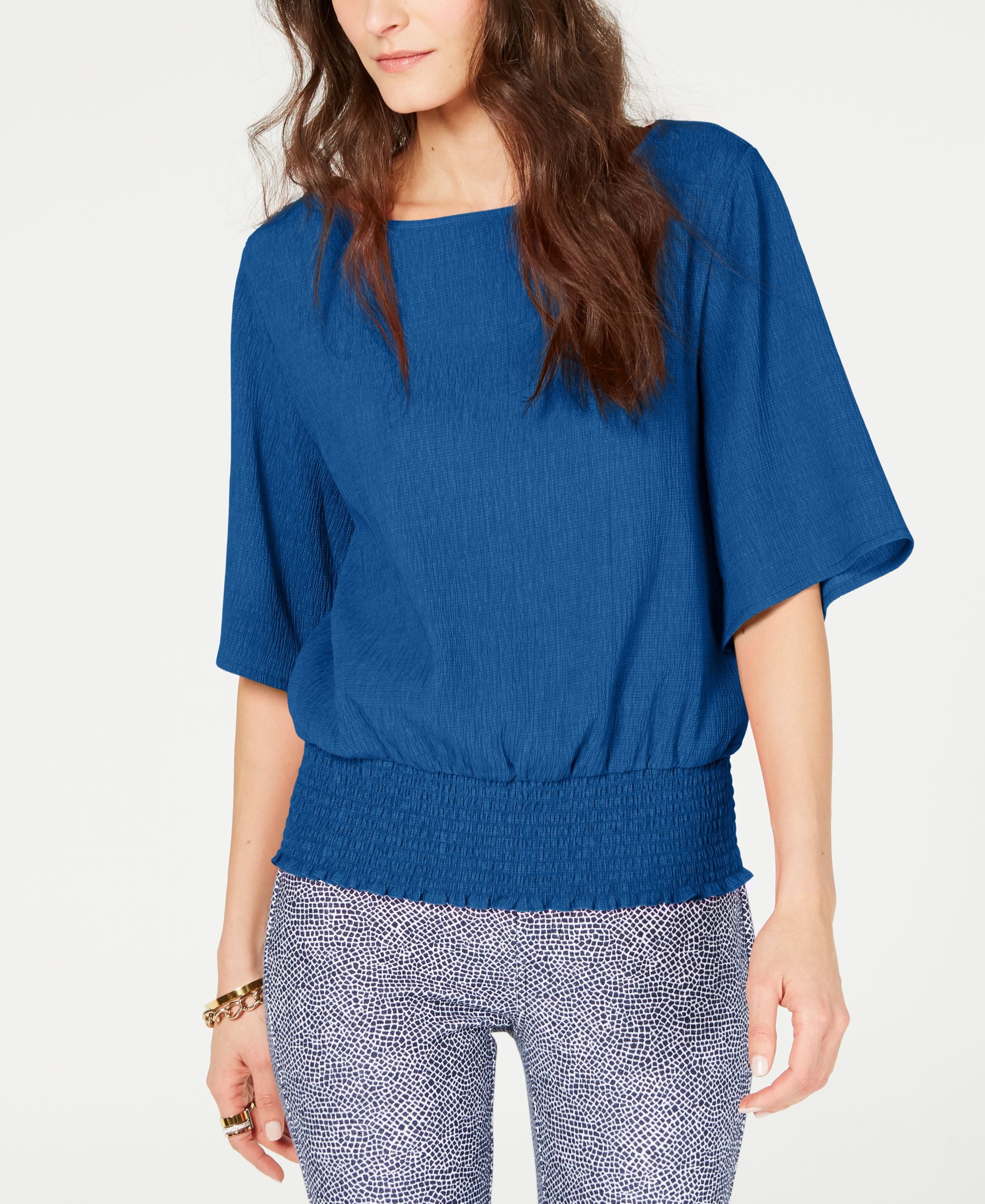 Michael Michael Kors Smocked Kimono Top Sizes