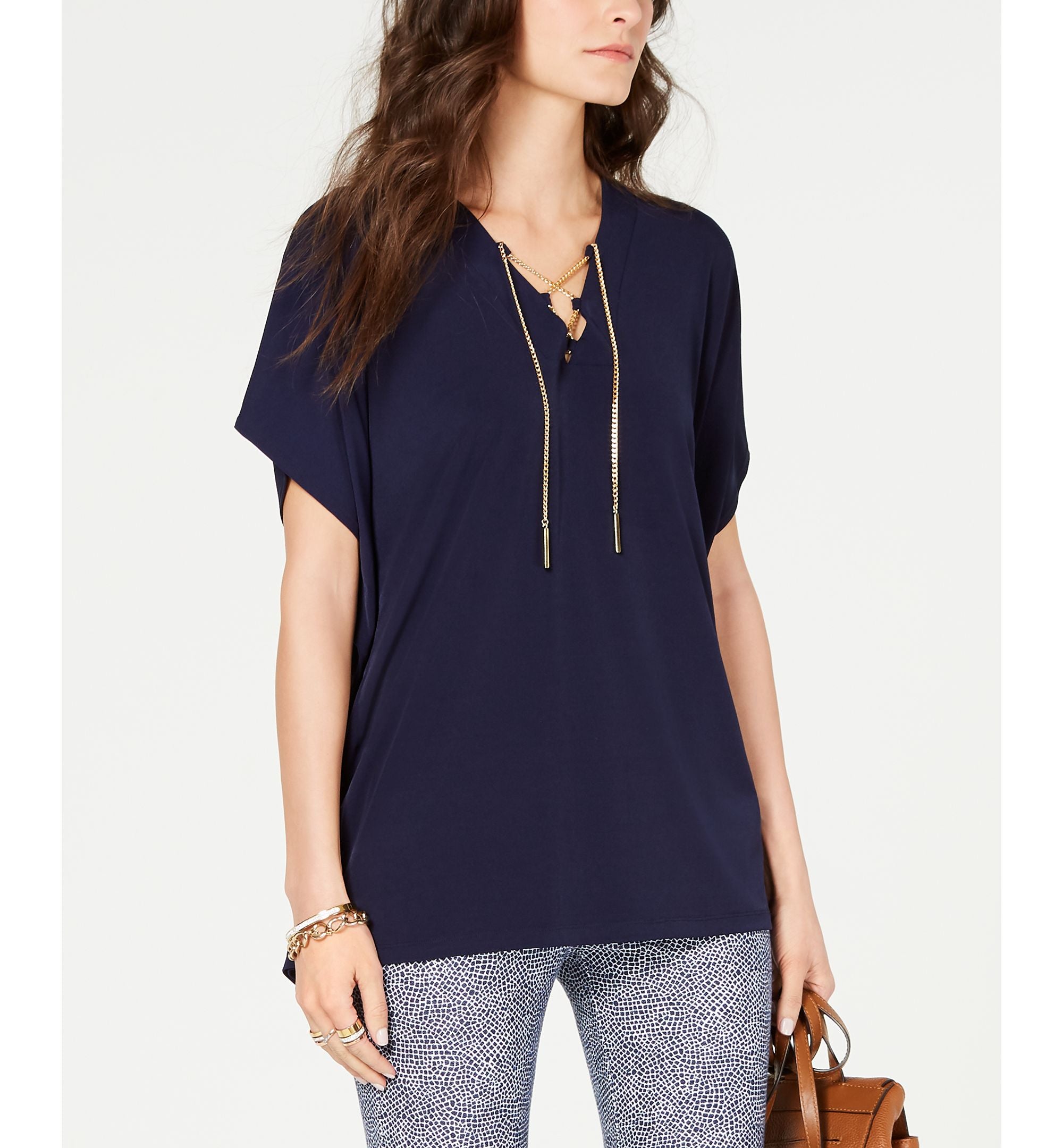 Michael Michael Kors Chain Lace Up Top