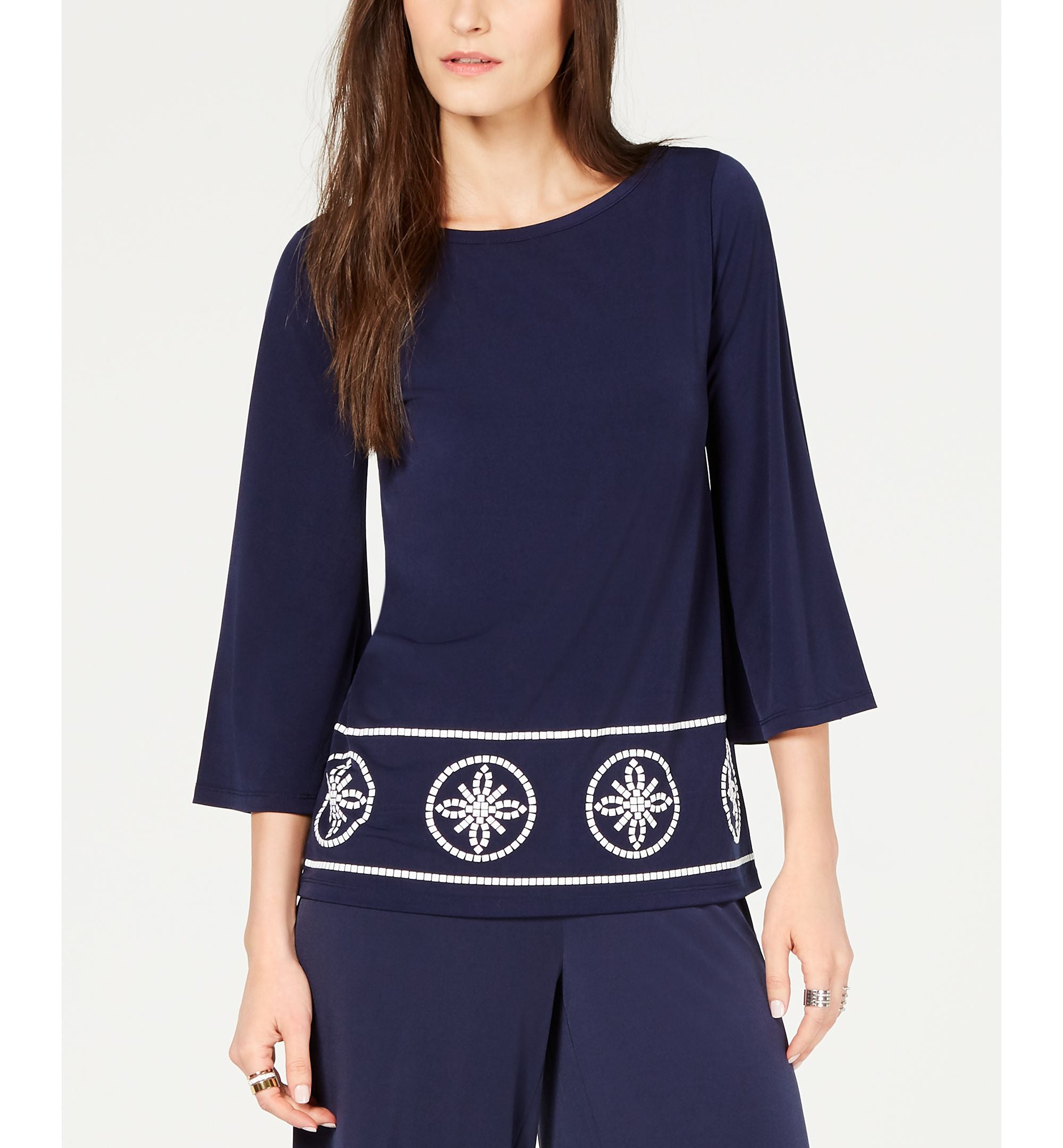 Michael Michael Kors Boat Neck Studded Top Sizes