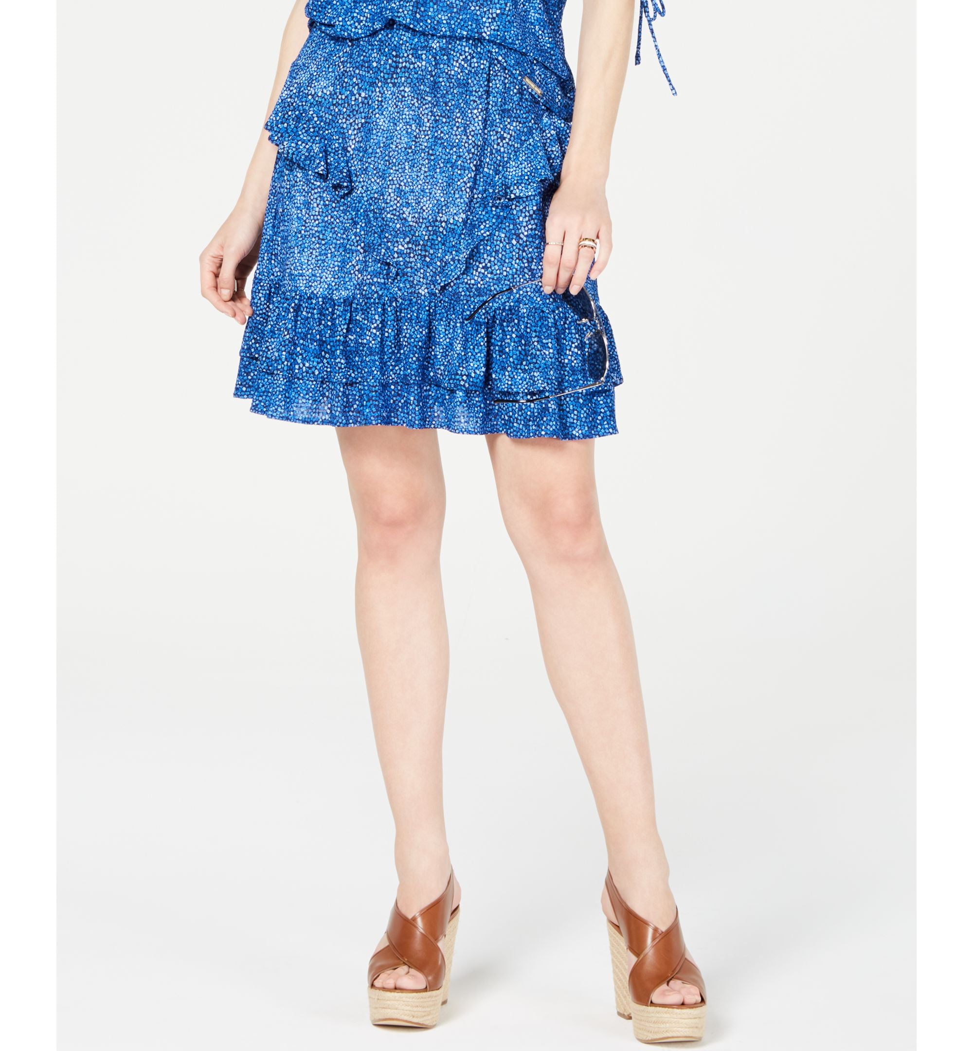 Michael Michael Kors Printed Ruffled Skirt