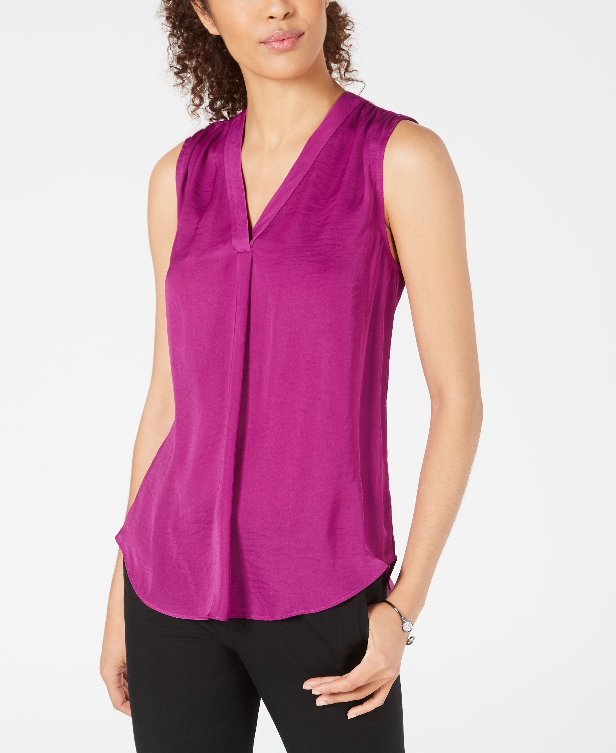 Women's Satin V-Neck Tank Top