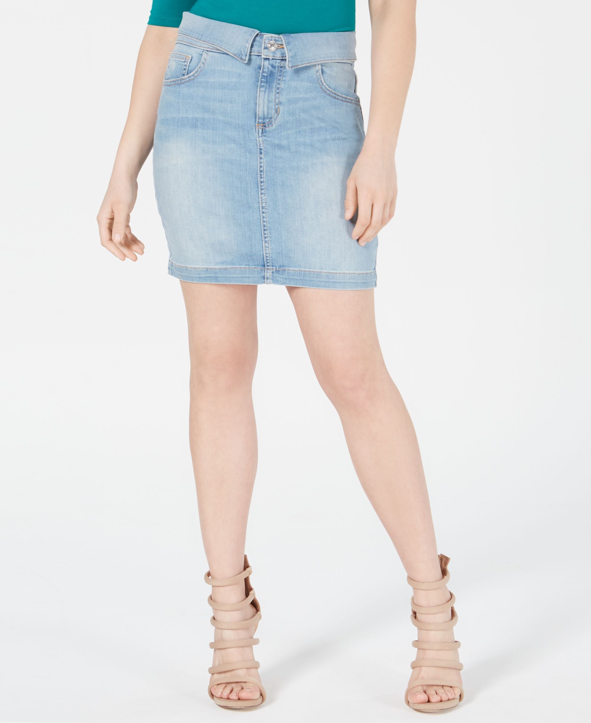 Denim Foldover Skirt