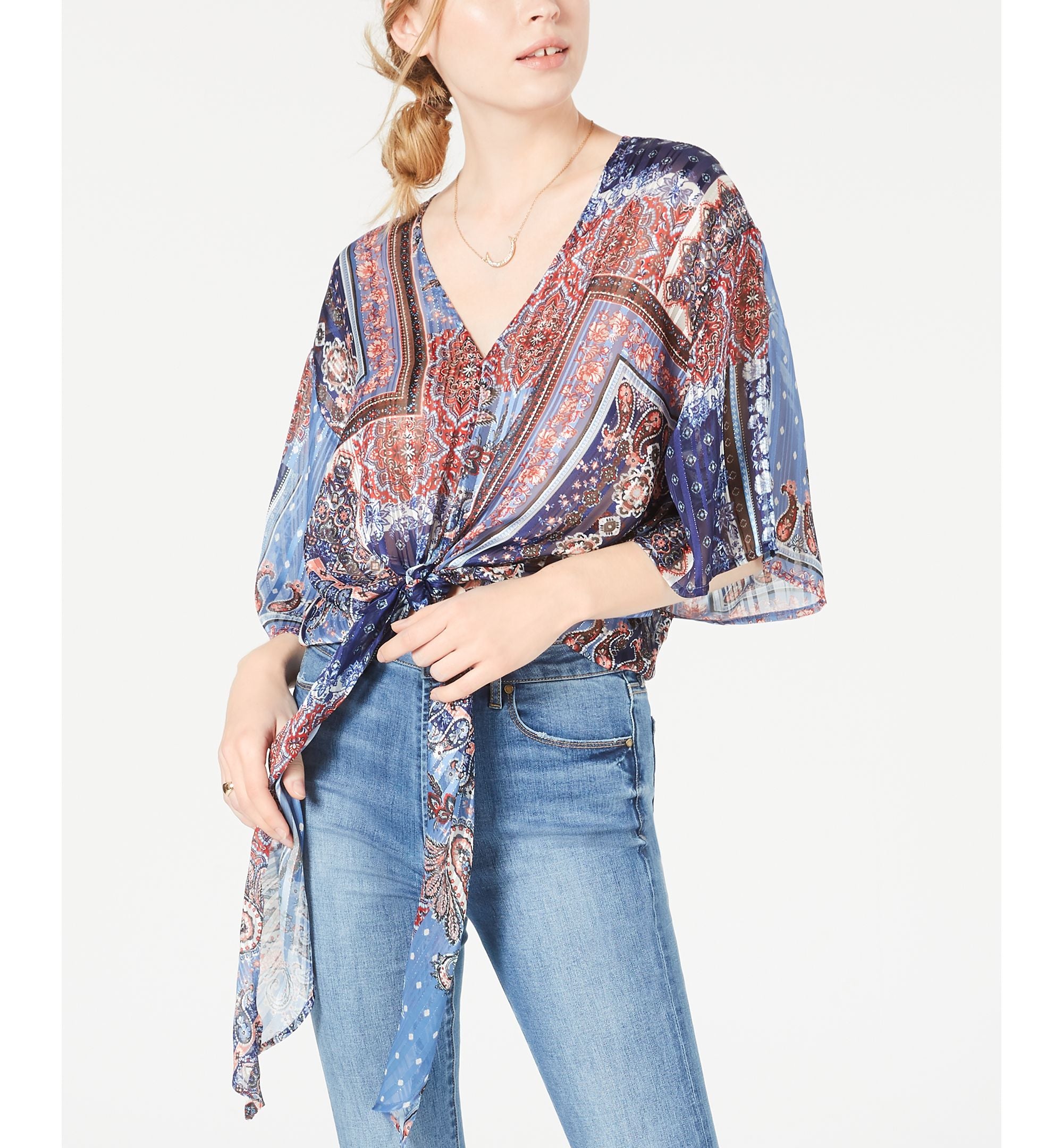 House Of Polly Printed Scarf Top