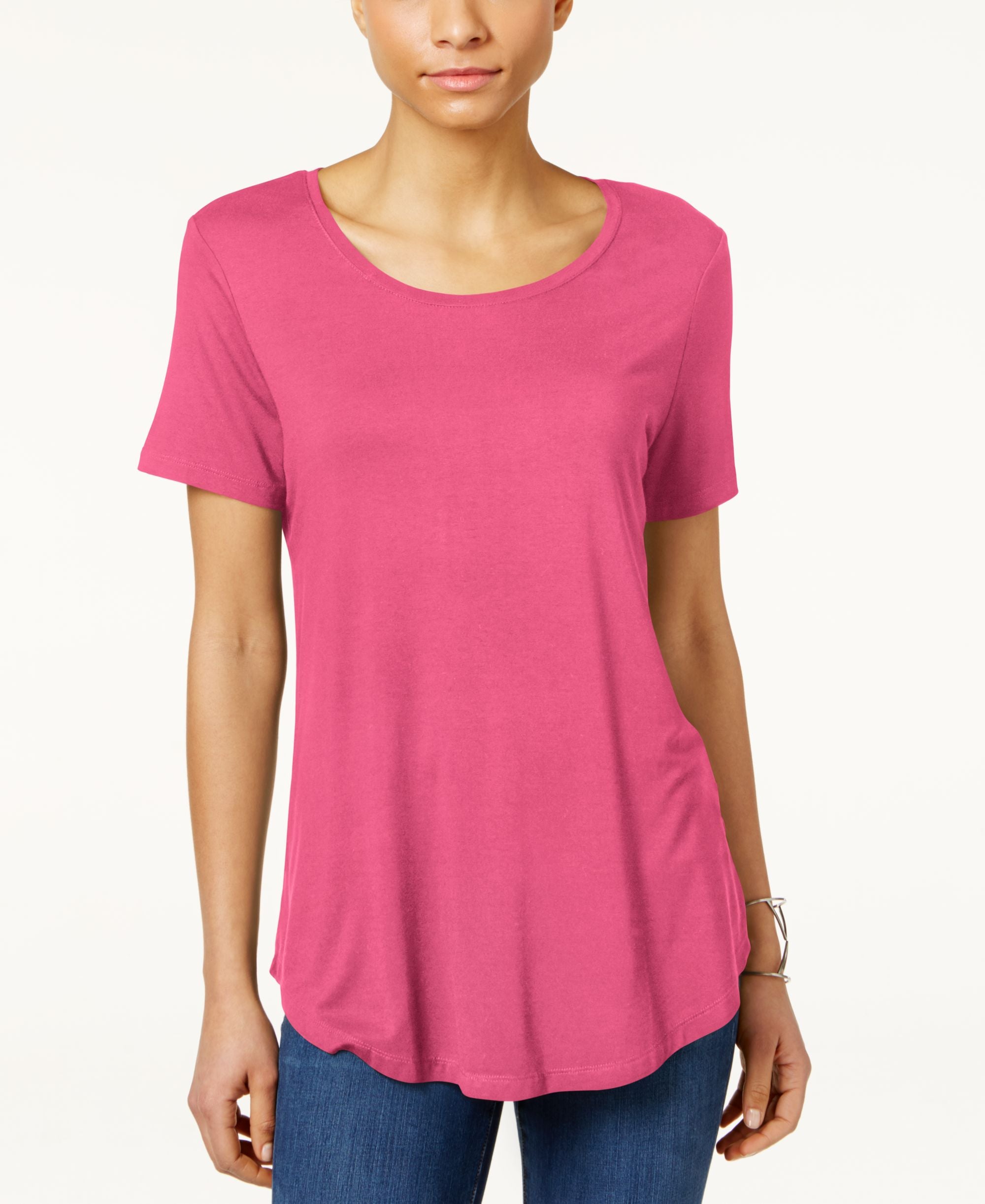 JM Collection Petite Shirttail Hem Top