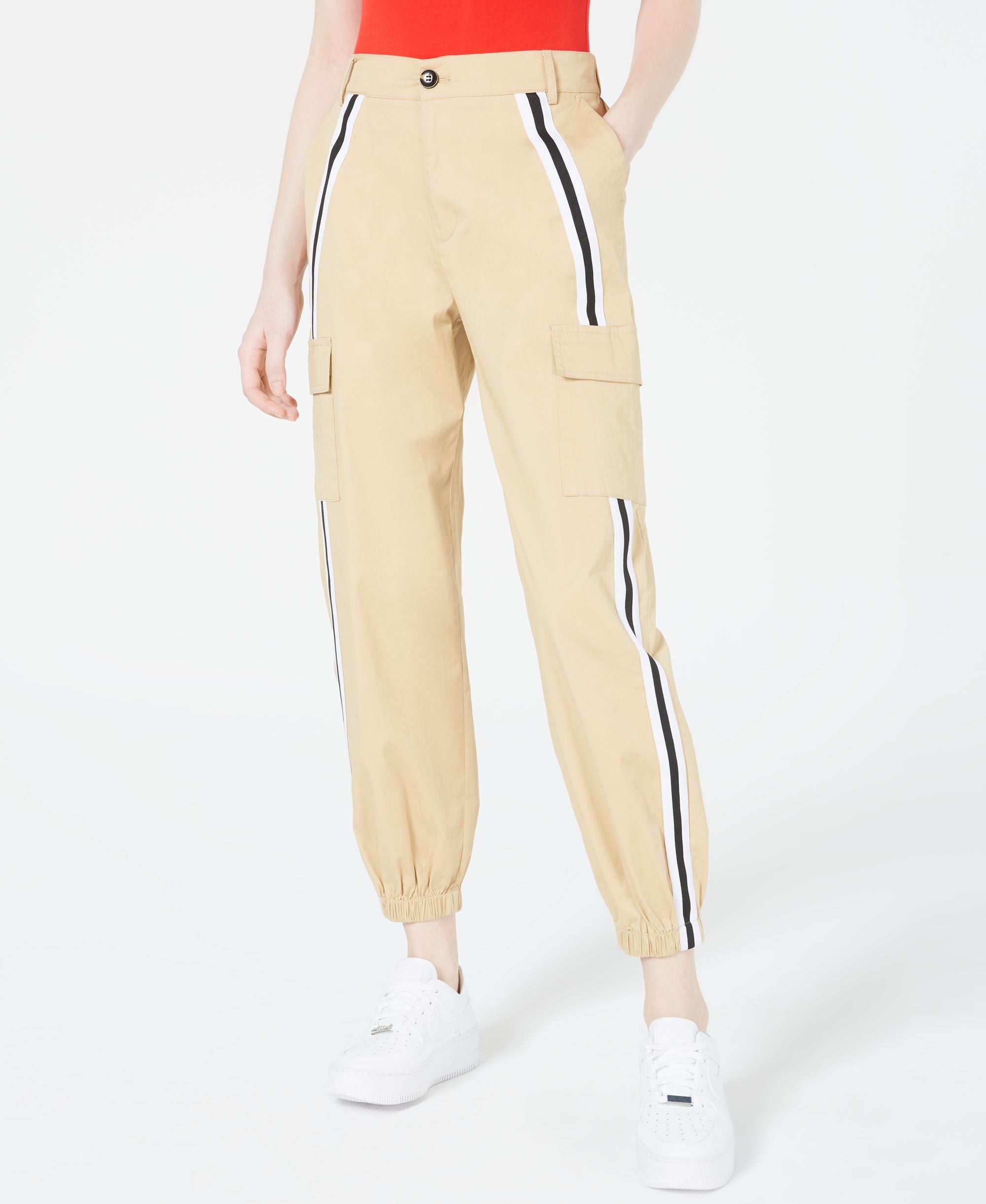 Waisted Varsity Stripe Cargo Pants