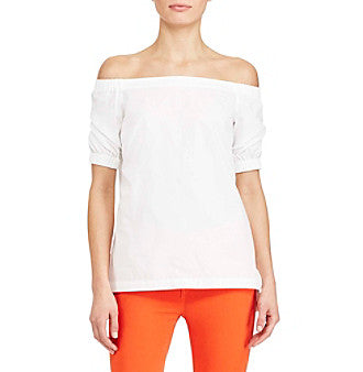 Lauren Ralph Lauren Petite Cotton Off-The-Shoulder Top