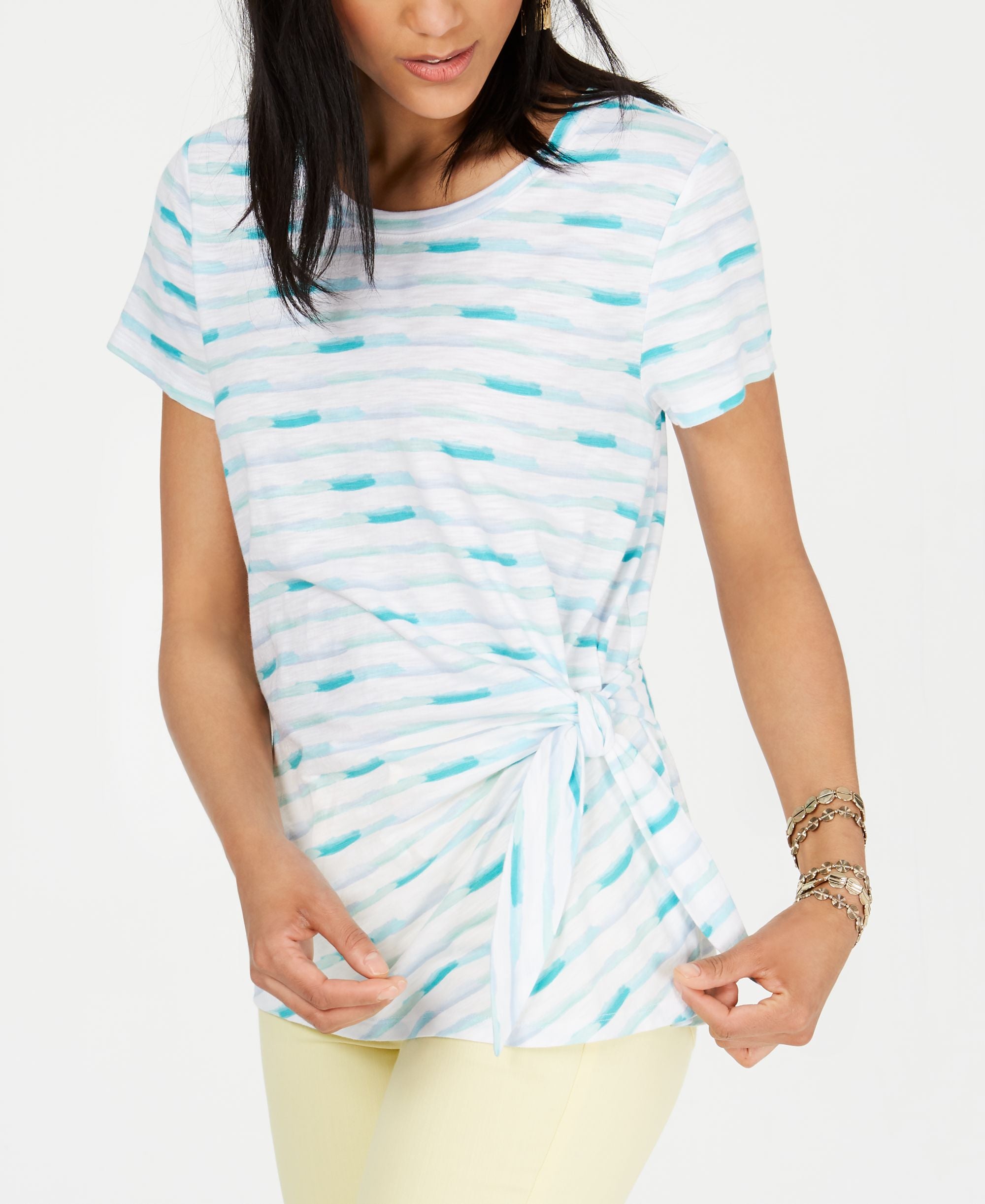 Petite Brushstroke Bliss Tie-Side Top