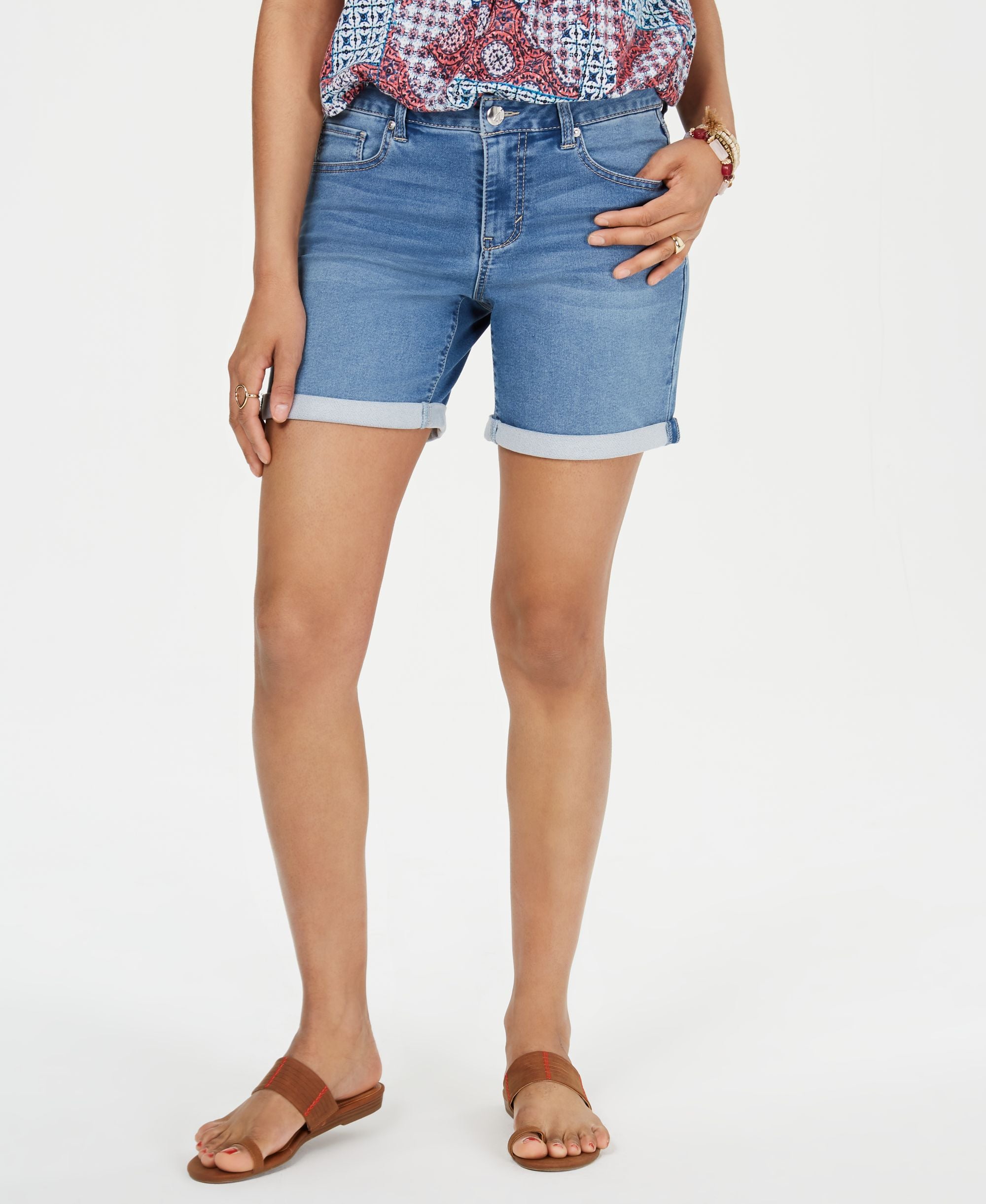 Style & Co Cuffed Denim Bermuda Shorts