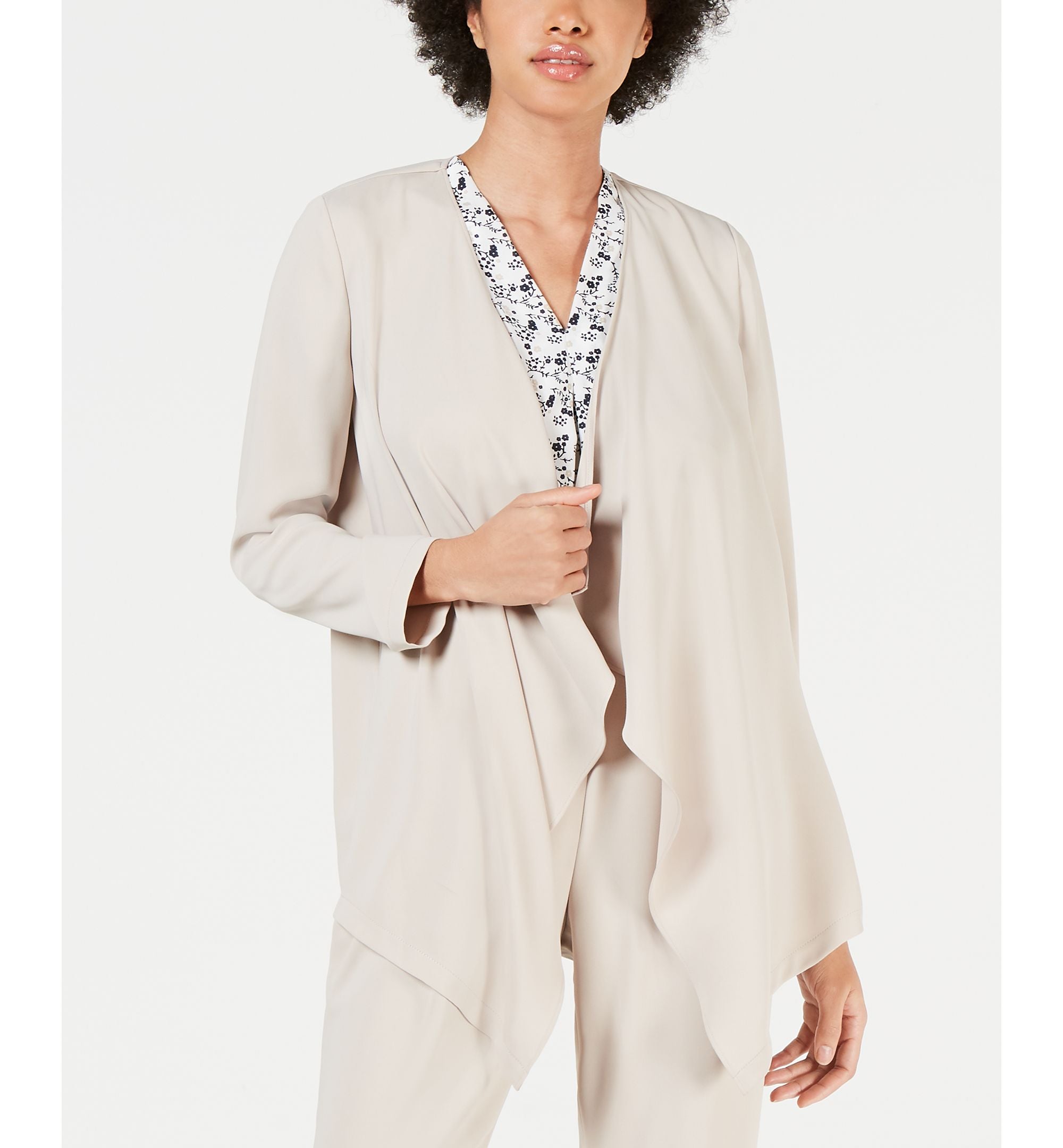 Bar III Open Front Crepe Cardigan