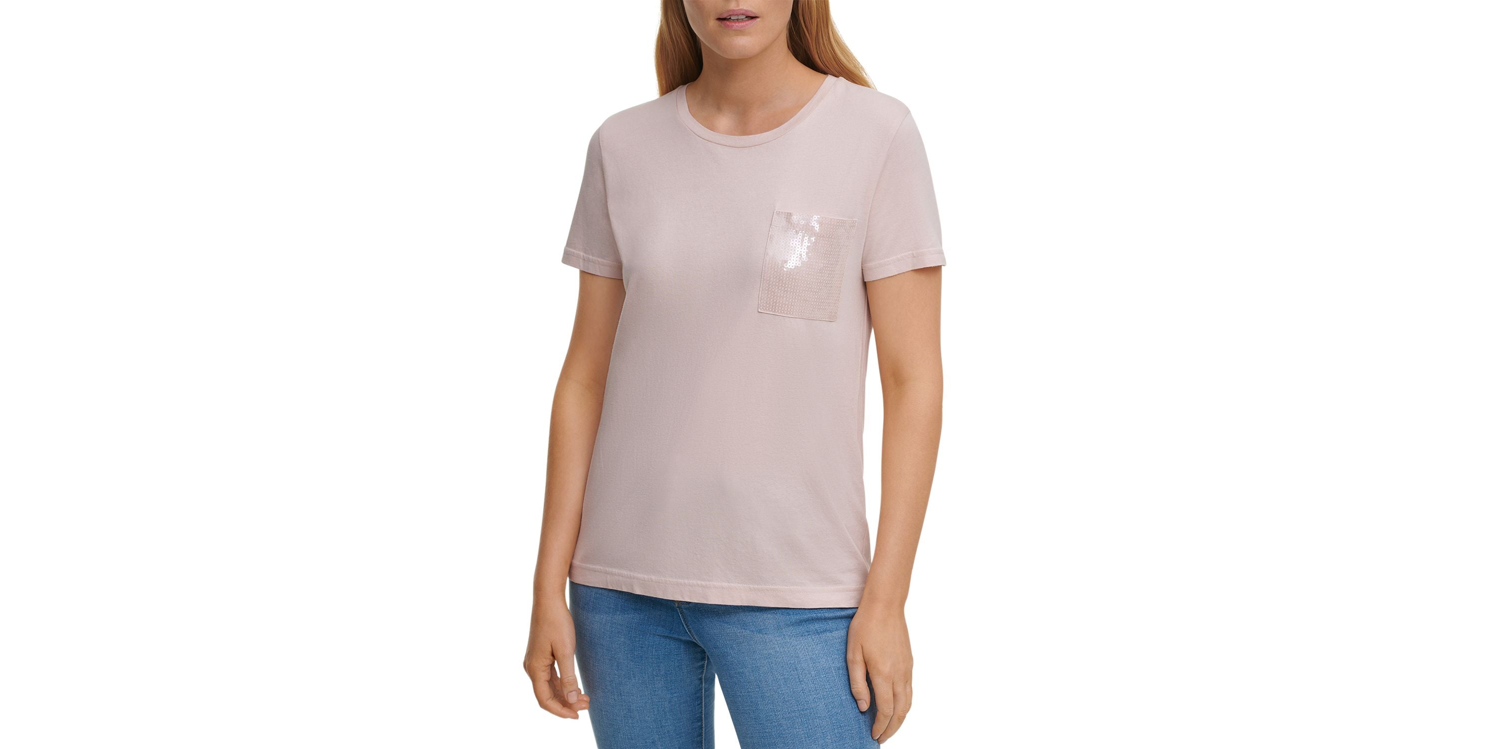 Short Sleeve Sequin Pocket T-Shirt
