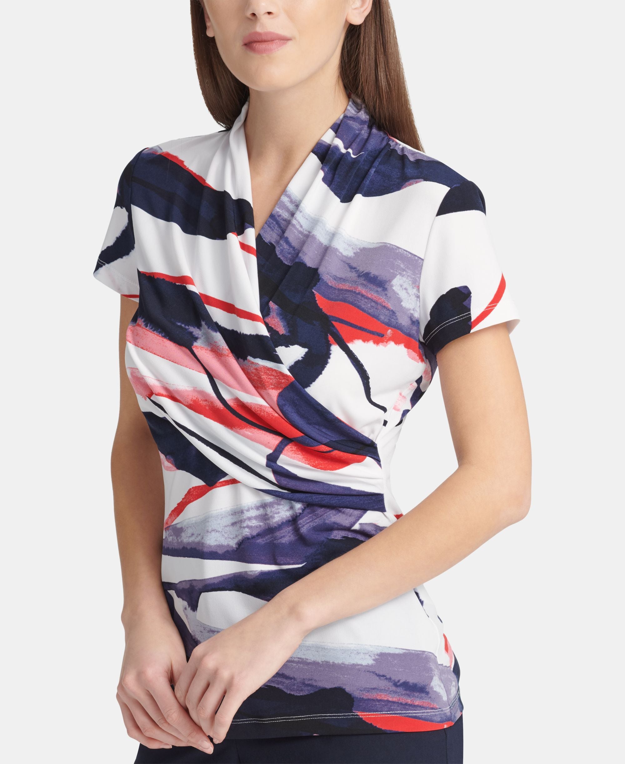 DKNY Ruched Surplice Top