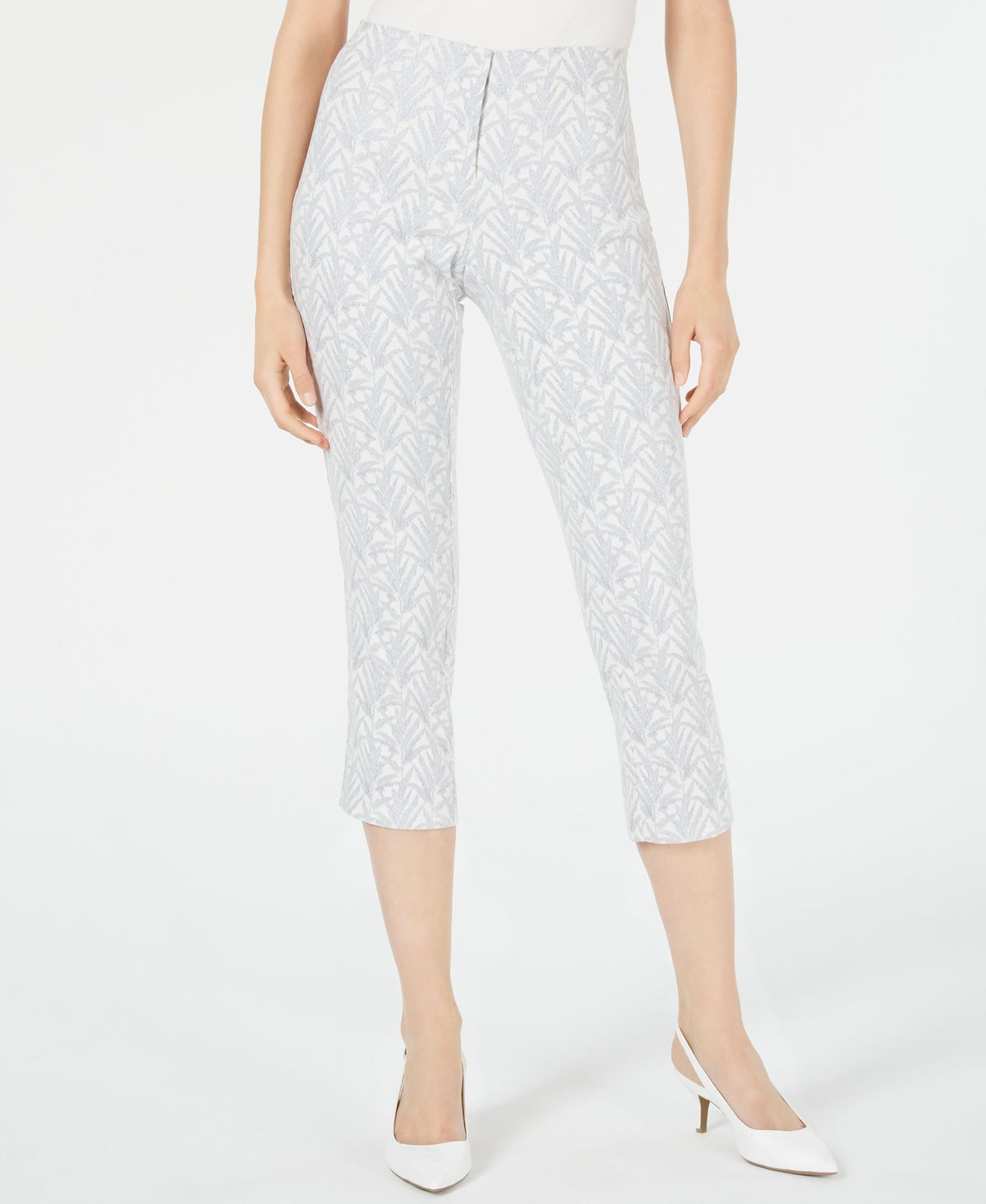 Jacquard High-Waist Cropped Pants