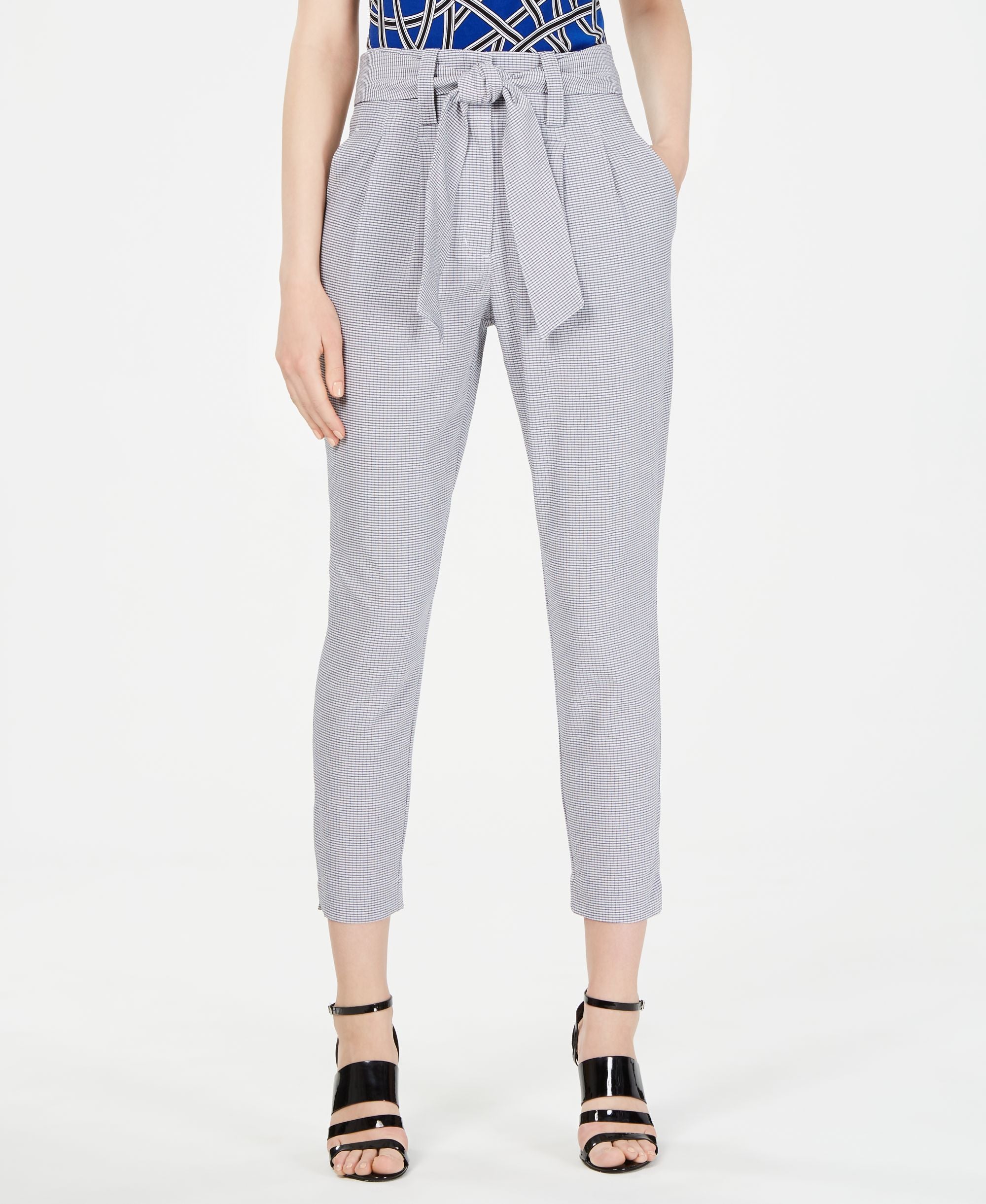 Calvin Klein Printed Tie Waist Pants