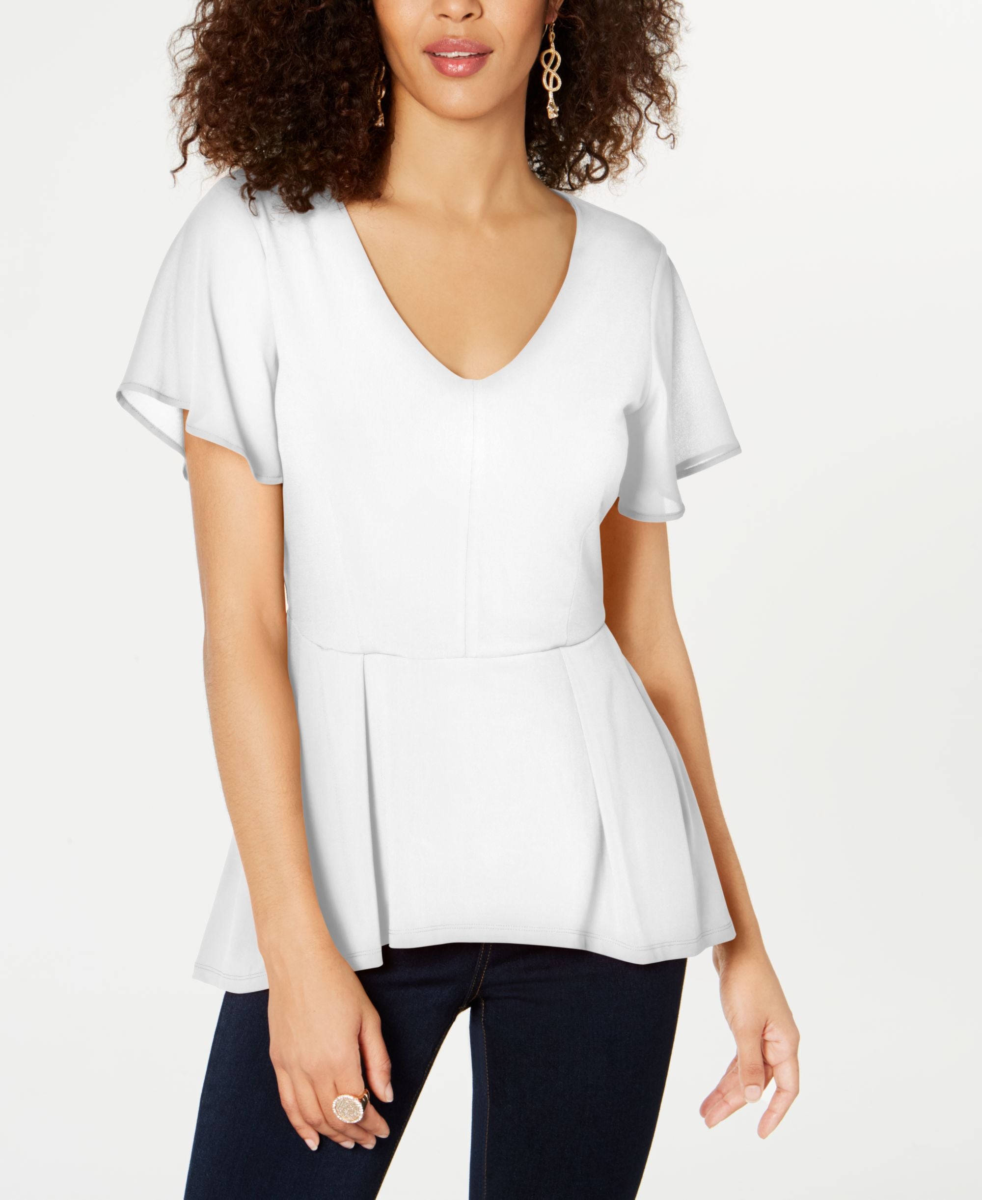 Thalia Sodi Chiffon Peplum Hem Top