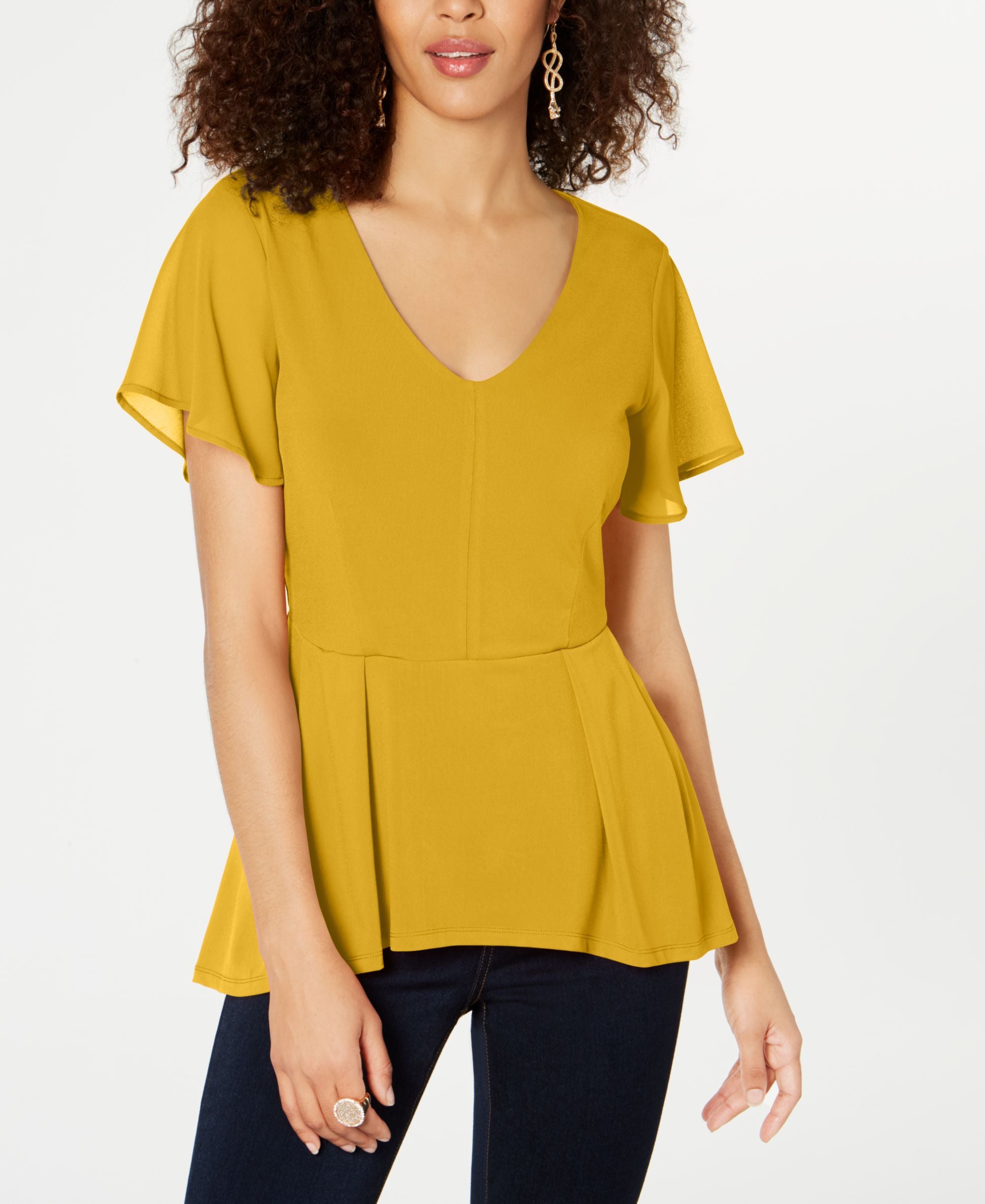 Thalia Sodi Chiffon Peplum Hem Top