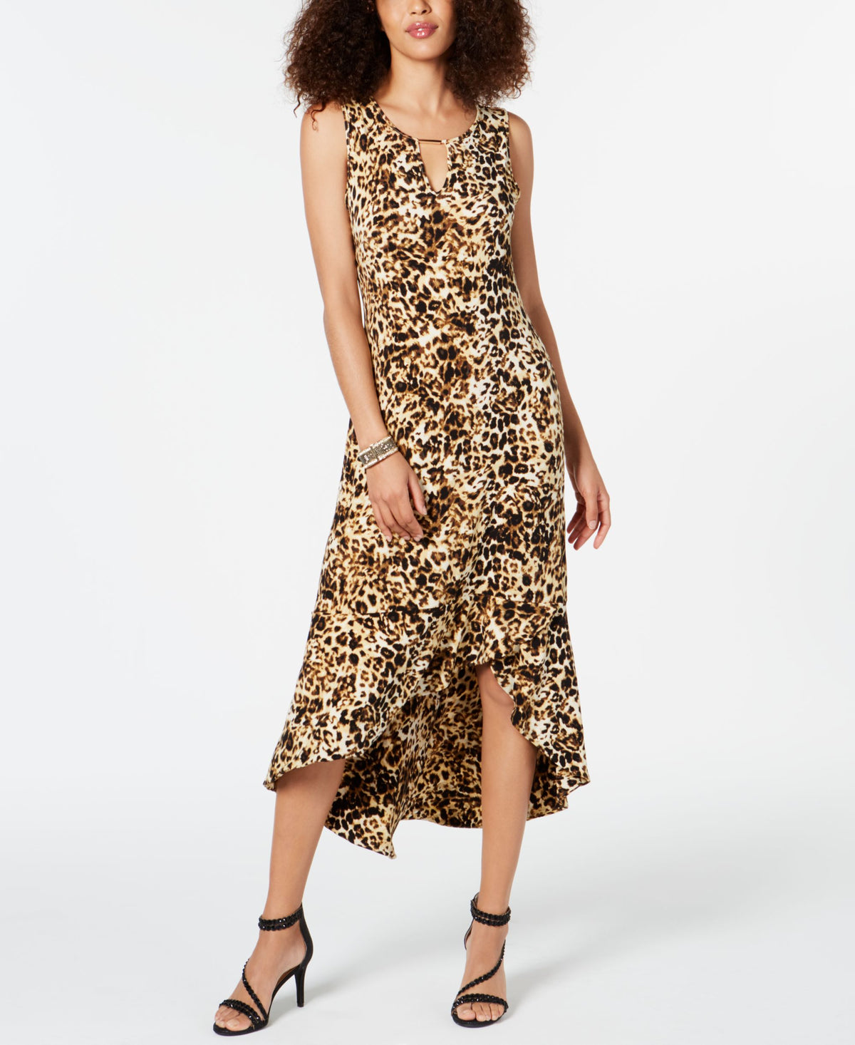 Flounce-Hem Maxi Dress