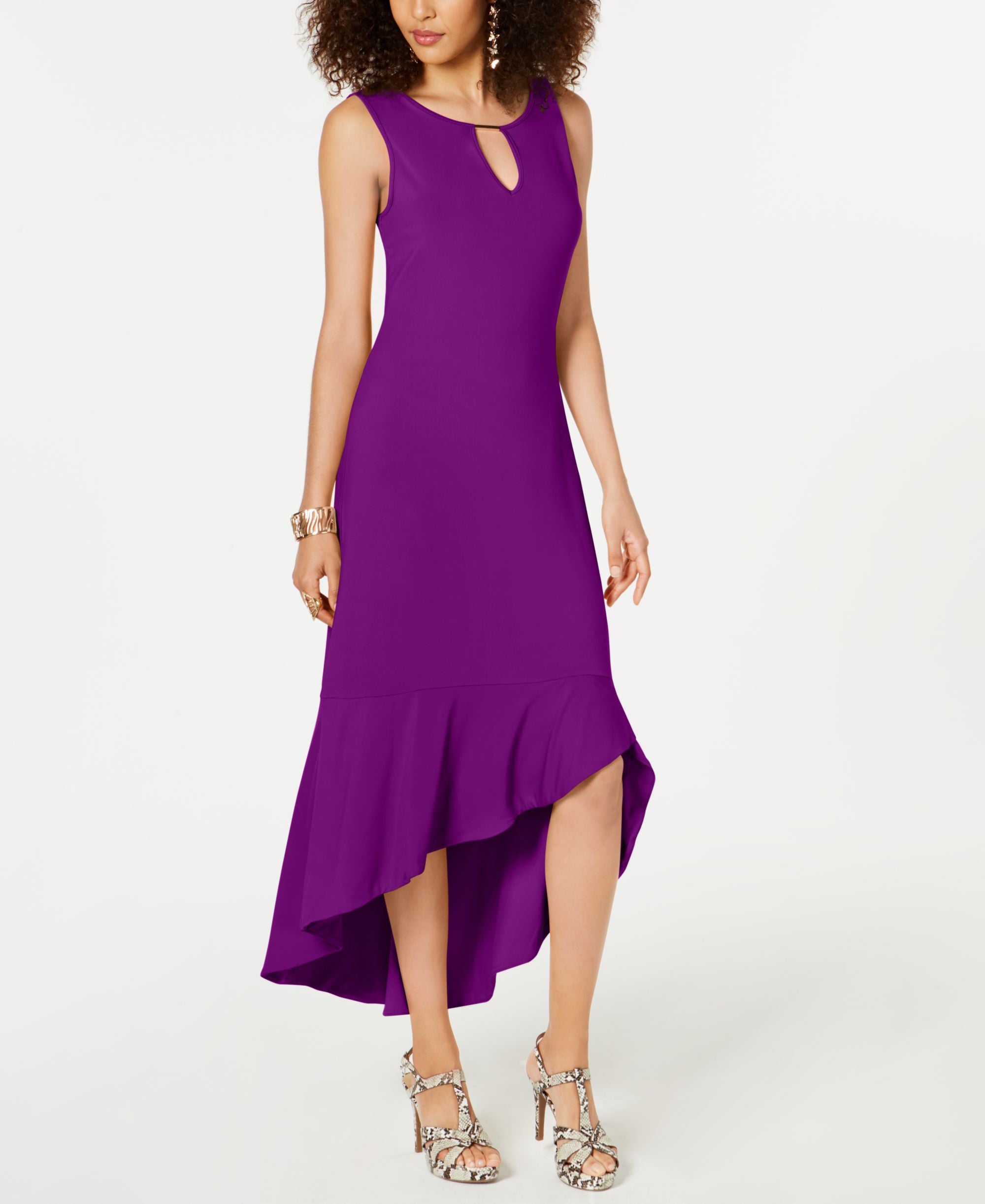 Flounce-Hem Maxi Dress