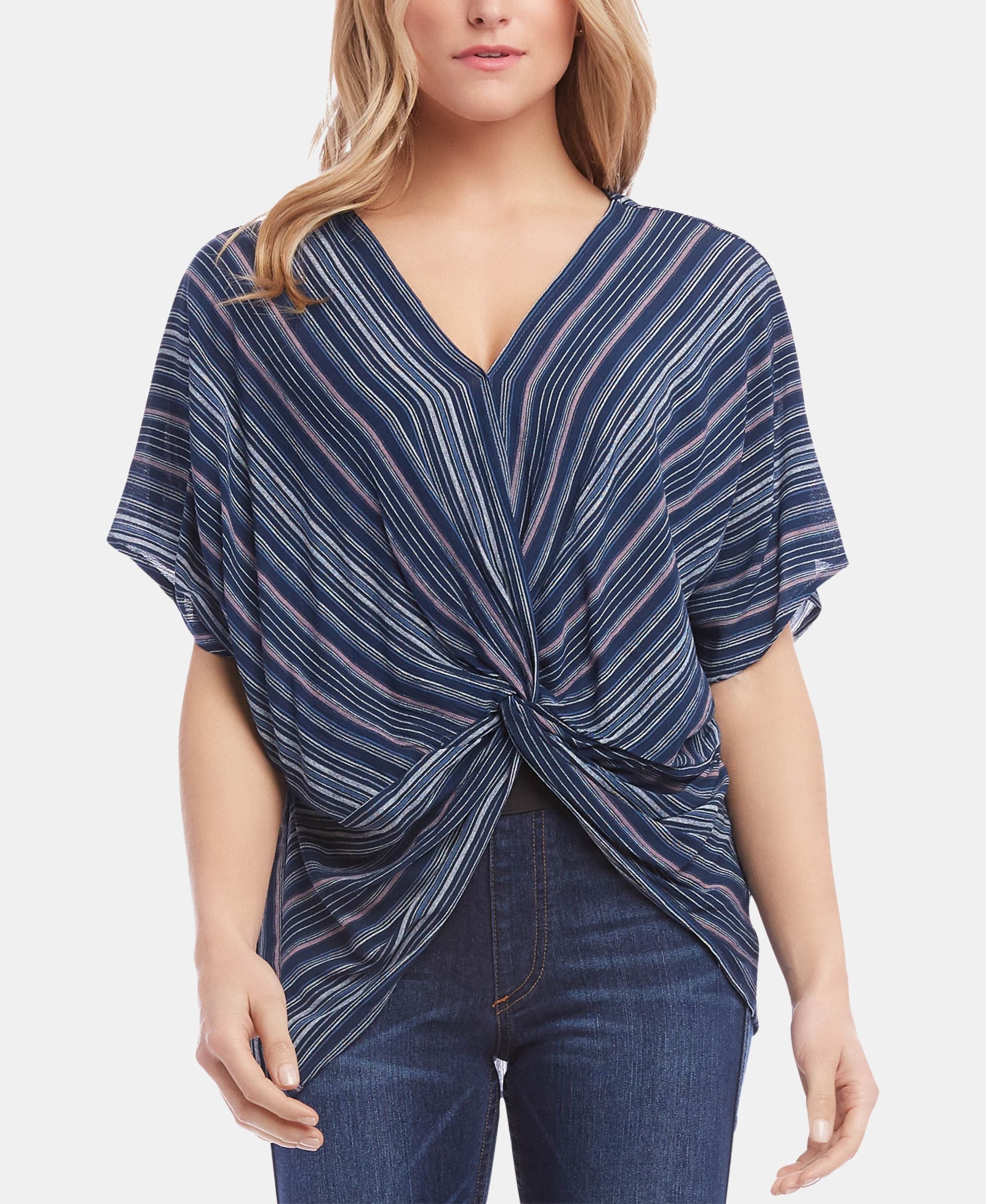 Karen Kane Striped Knot Front Top