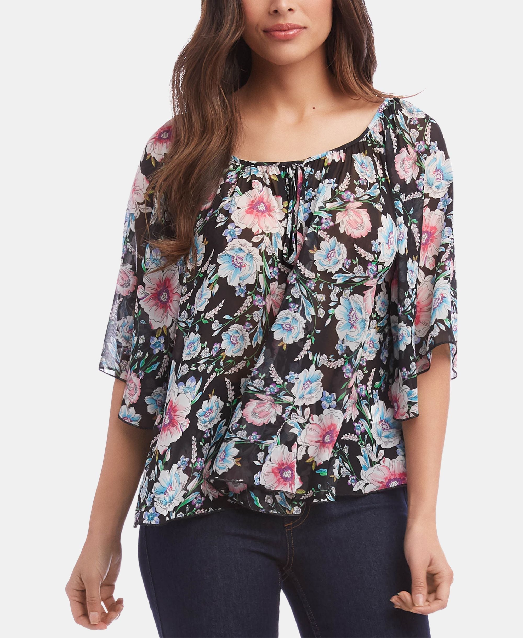 Karen Kane Printed Pleated Top