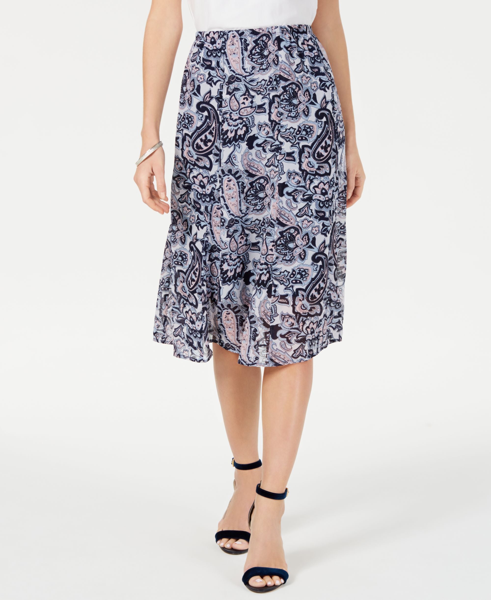 Petite Printed Midi Skirt