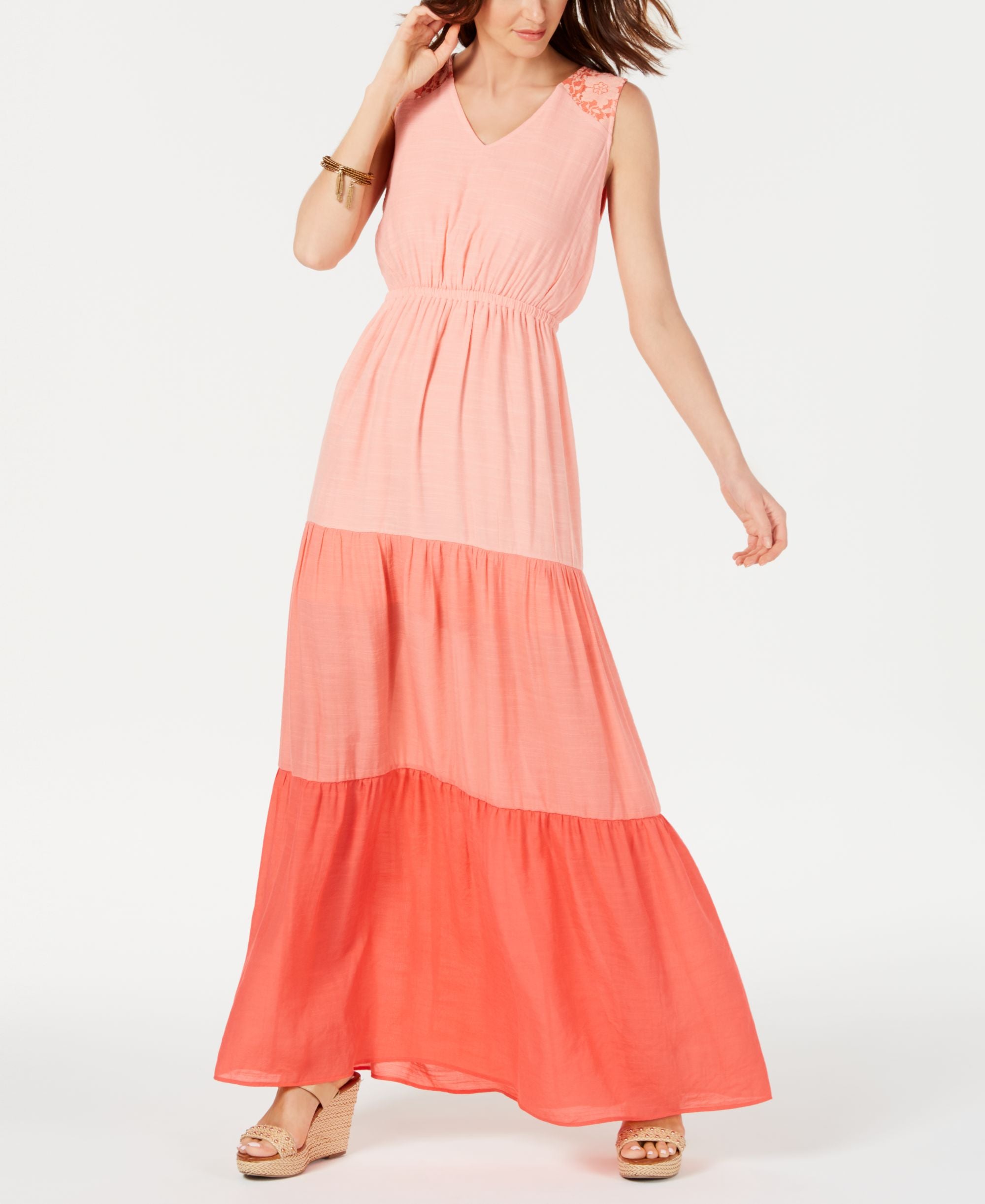 Petite Colorblocked Maxi Dress