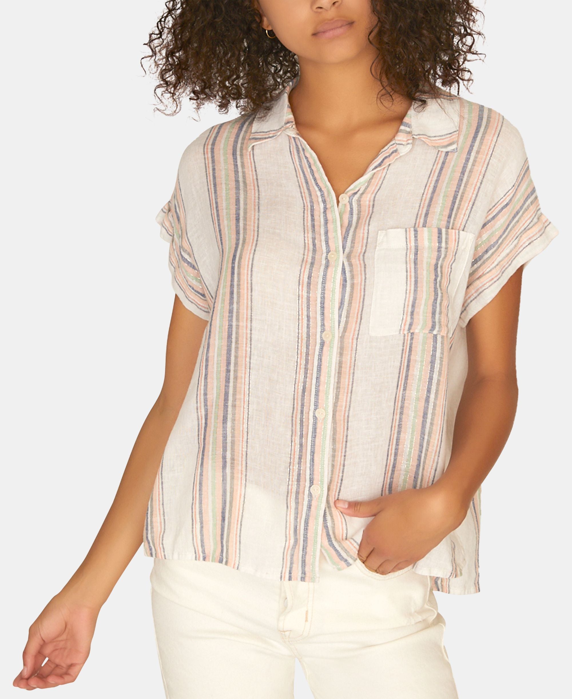Sanctuary Modern Boyfriend Striped Button Up Shirt