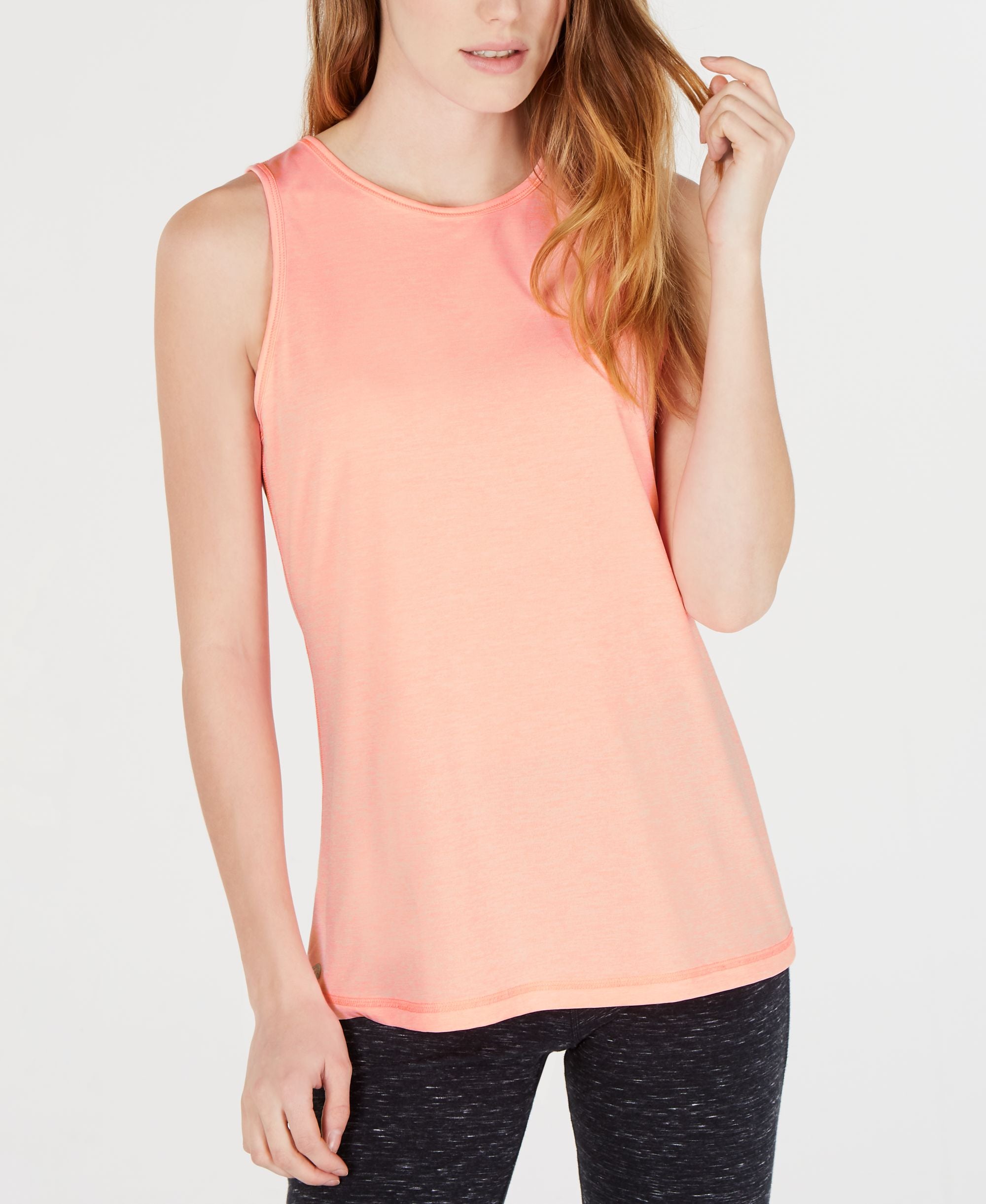 ID Ideology Womens Essentials Heathered Keyhole Back Tank Top